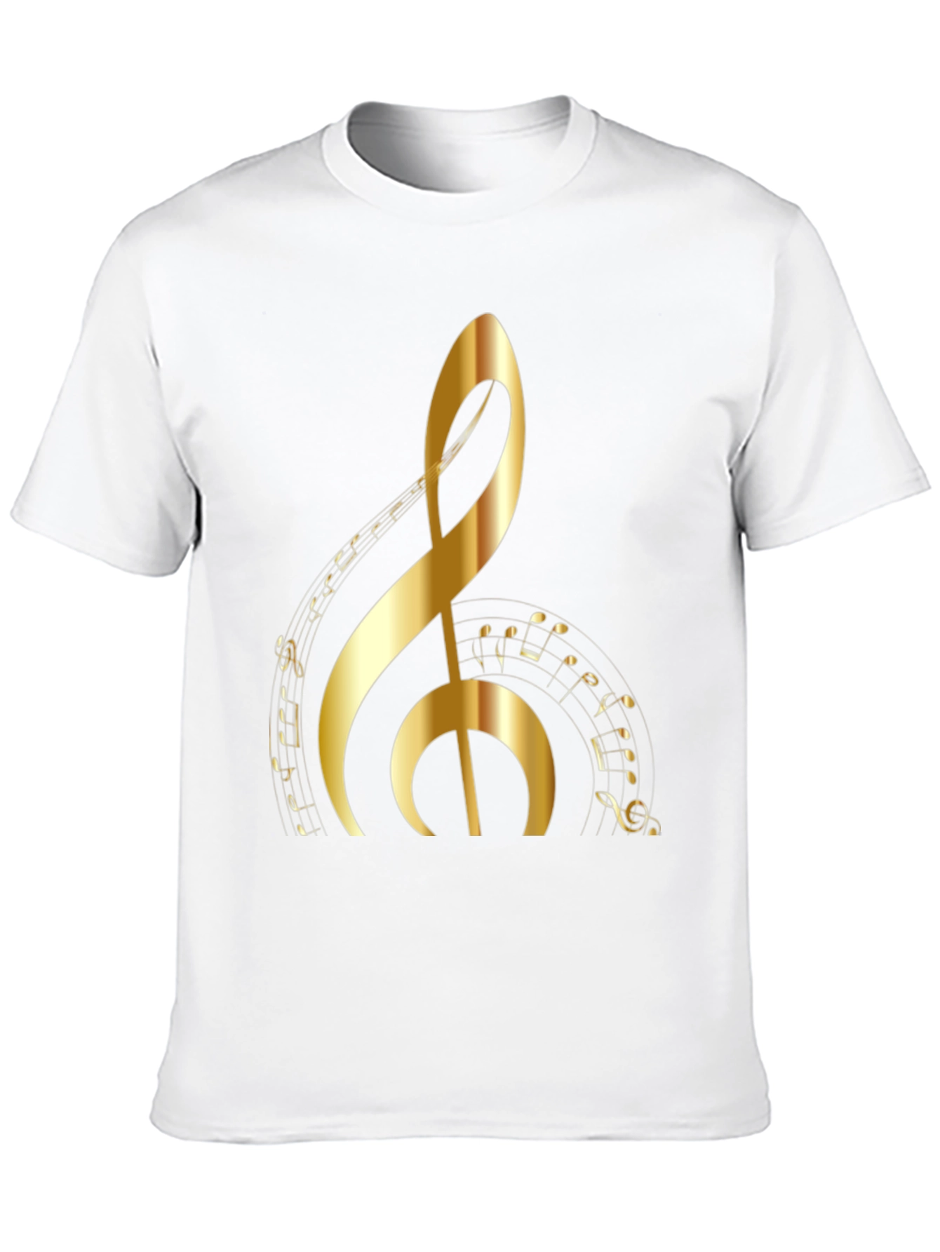 Golden Treble Clef Graphic Tee - Music Lovers T-Shirt