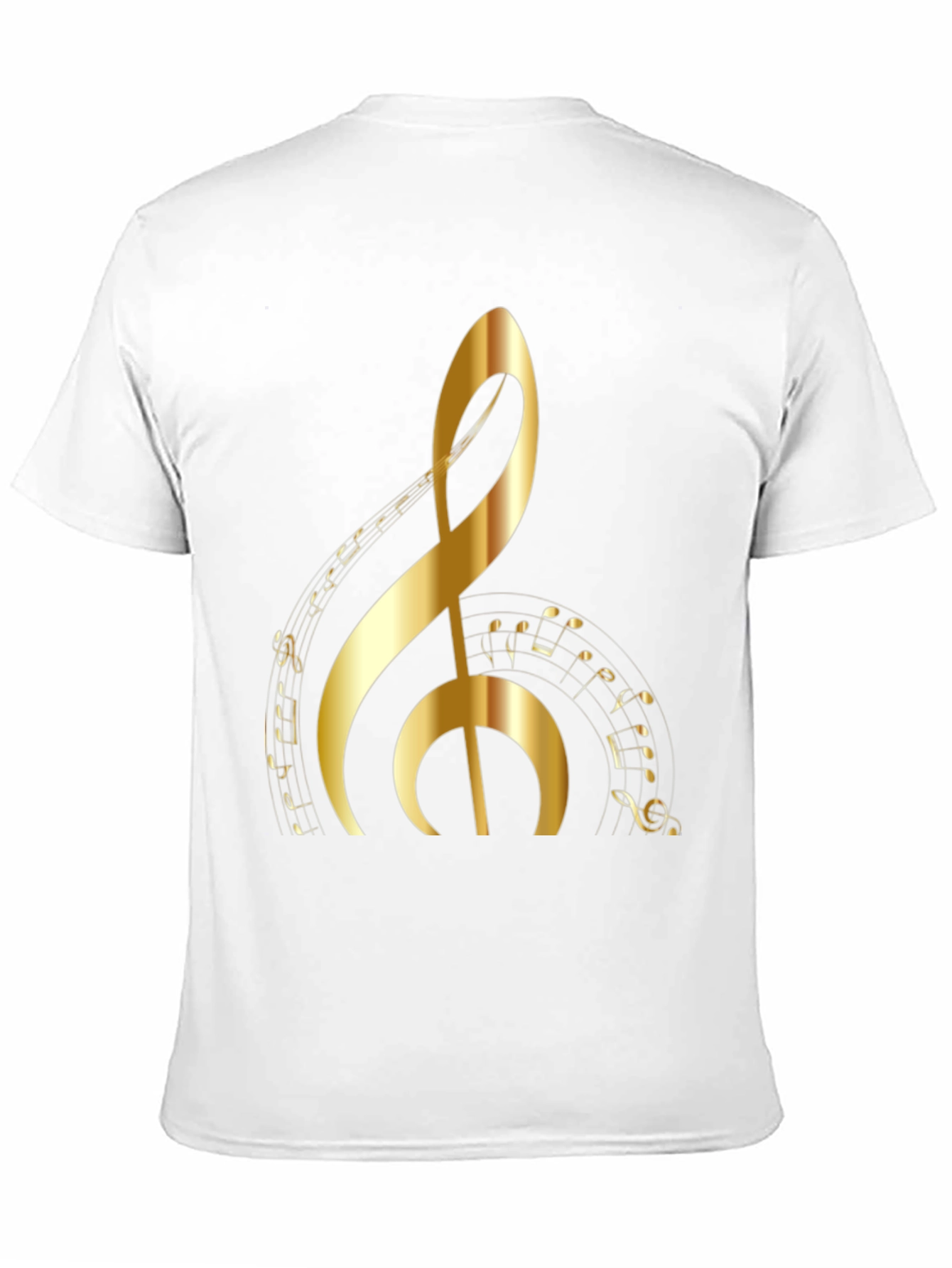 Golden Treble Clef Graphic Tee - Music Lovers T-Shirt