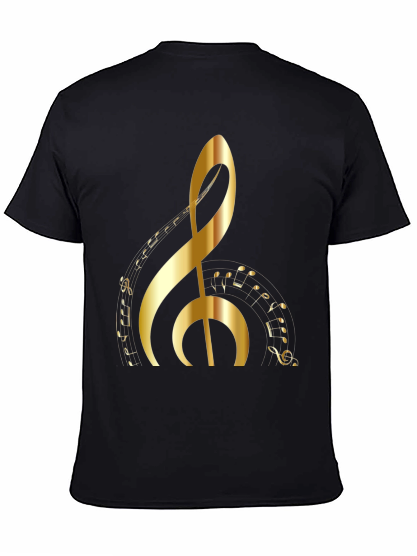 Golden Treble Clef Graphic Tee - Music Lovers T-Shirt