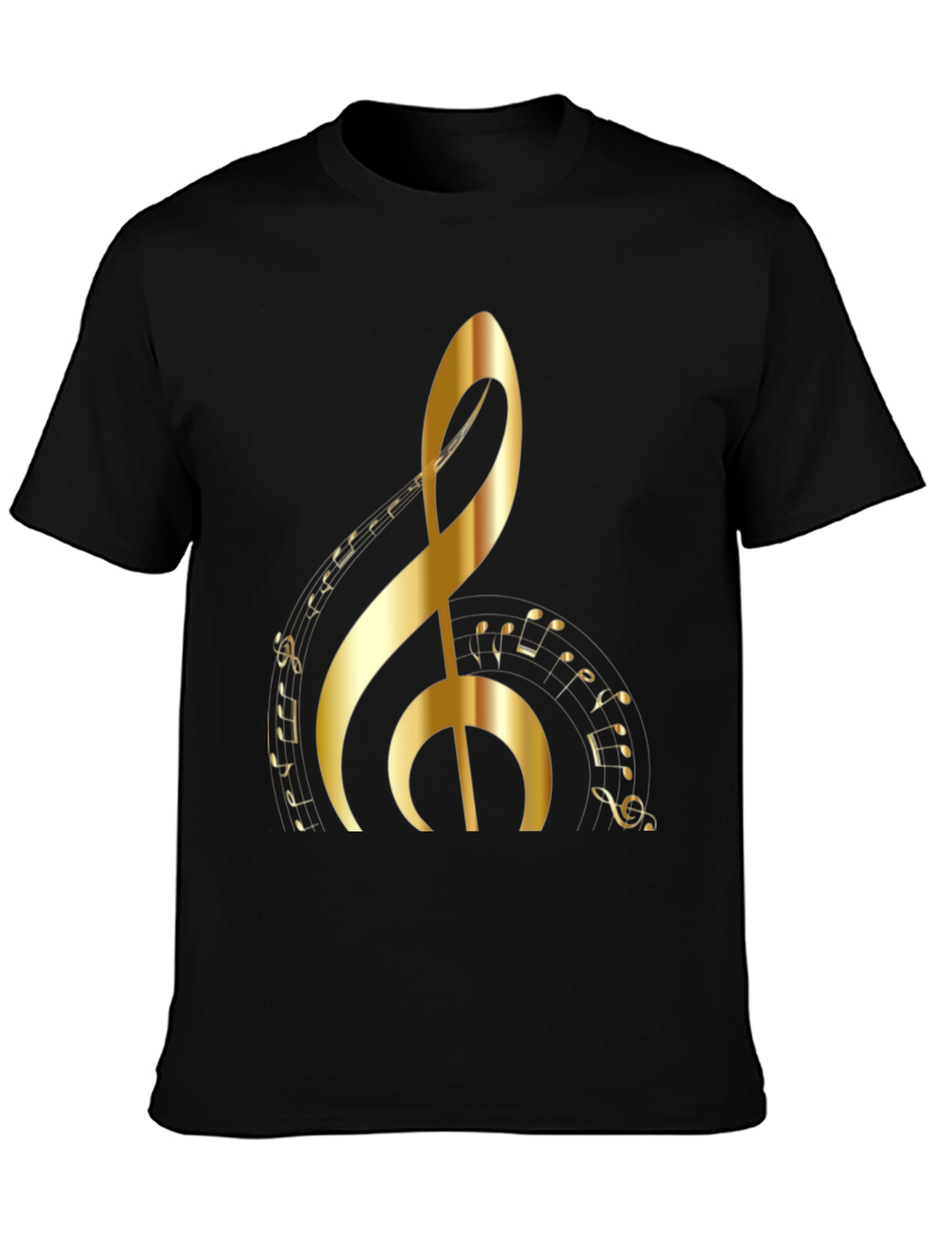 Golden Treble Clef Graphic Tee - Music Lovers T-Shirt