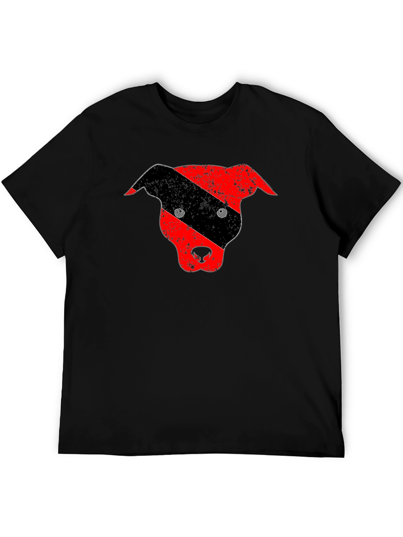 Distressed Pitbull Dog Head Graphic Tee
