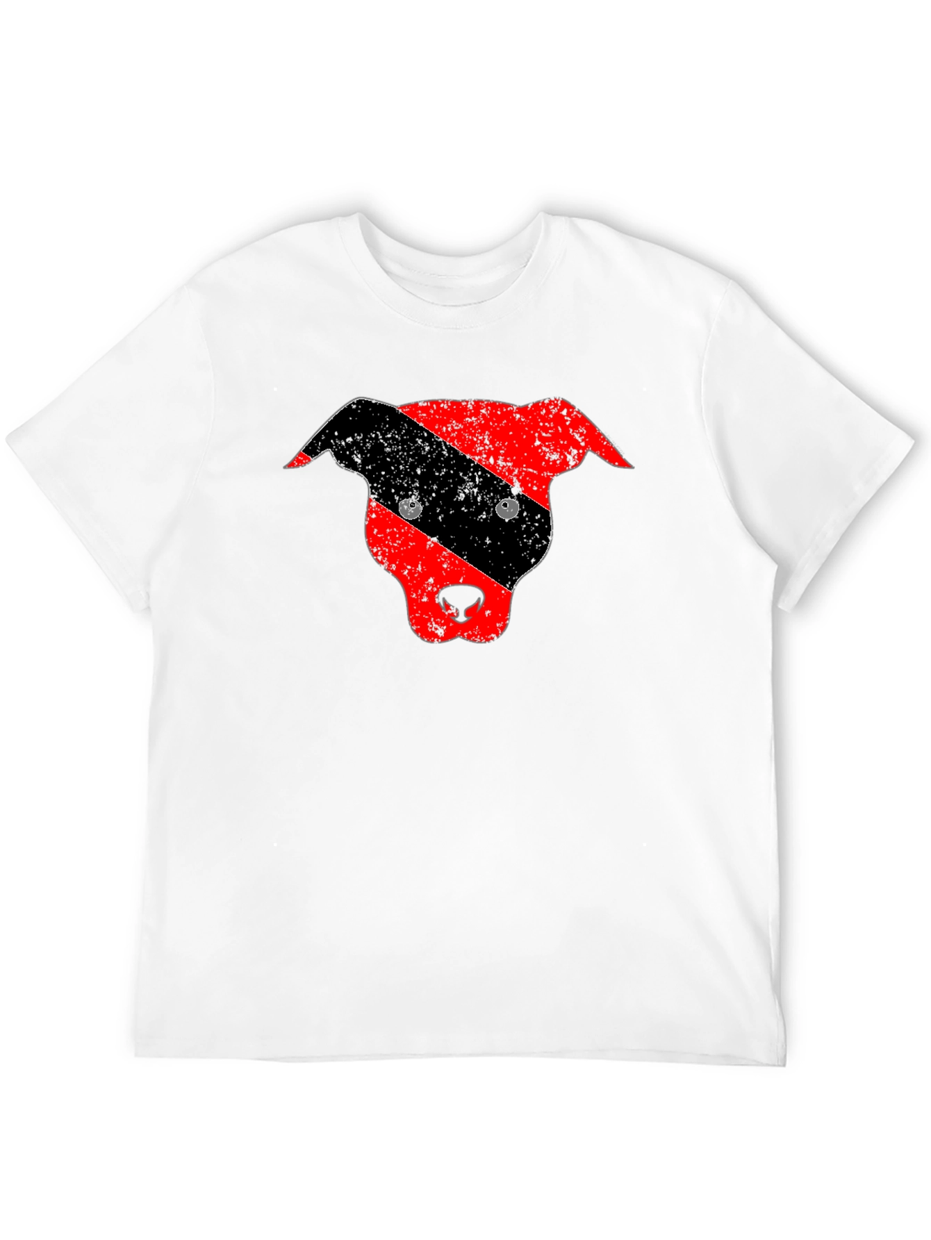 Distressed Pitbull Dog Head Graphic Tee