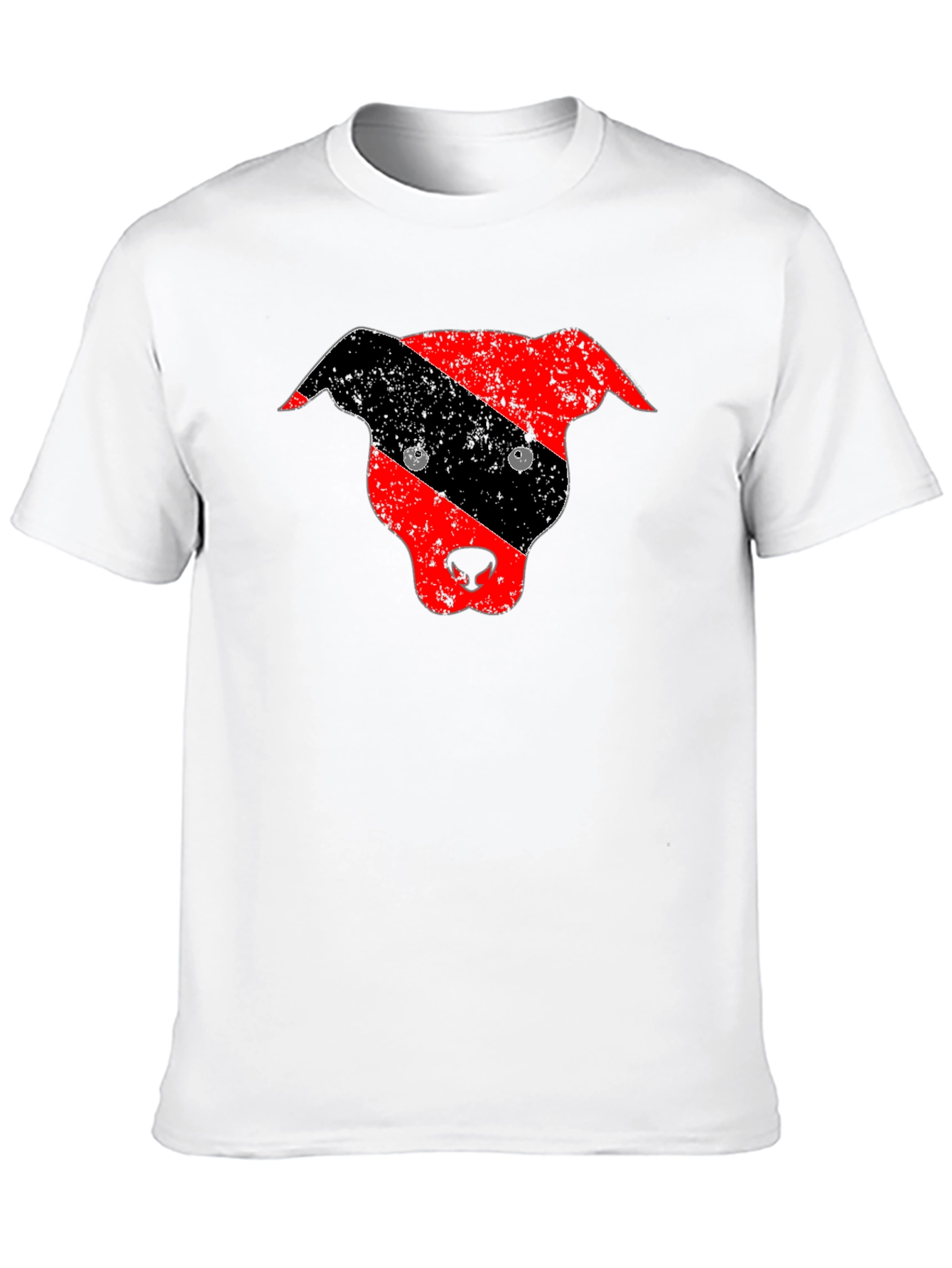 Distressed Pitbull Dog Head Graphic Tee