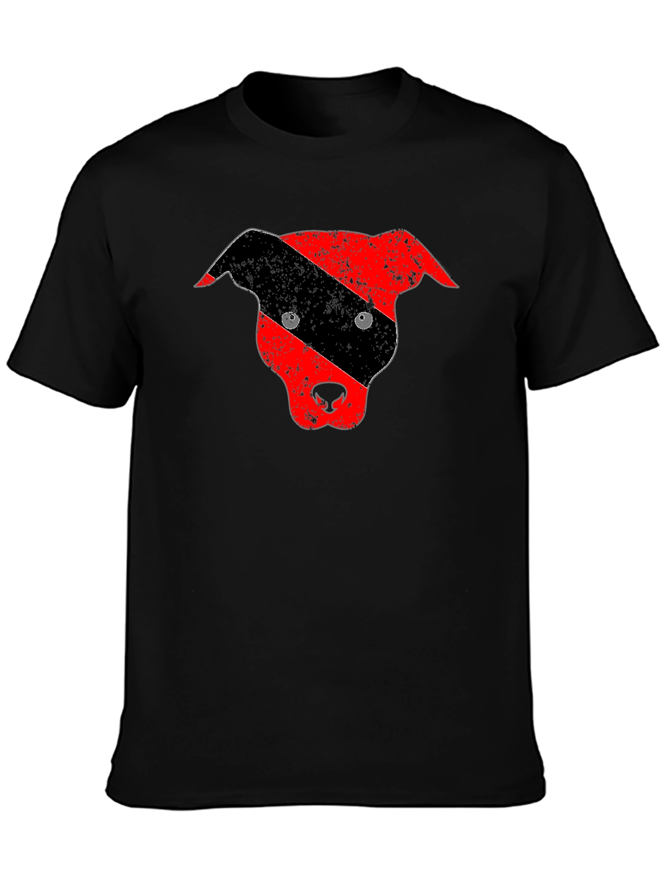 Distressed Pitbull Dog Head Graphic Tee