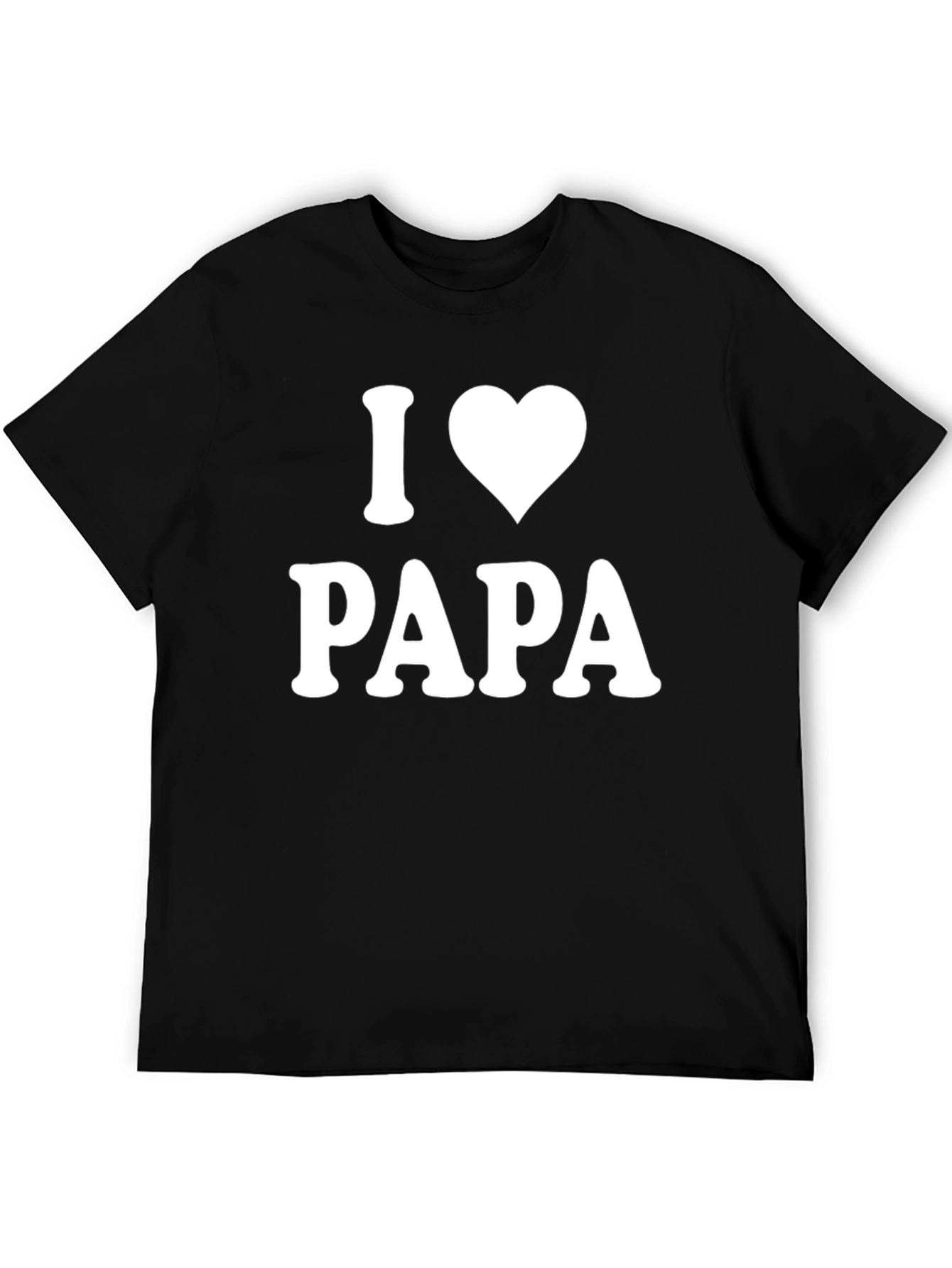 I Heart Papa Black T-Shirt - Fathers Day Gift