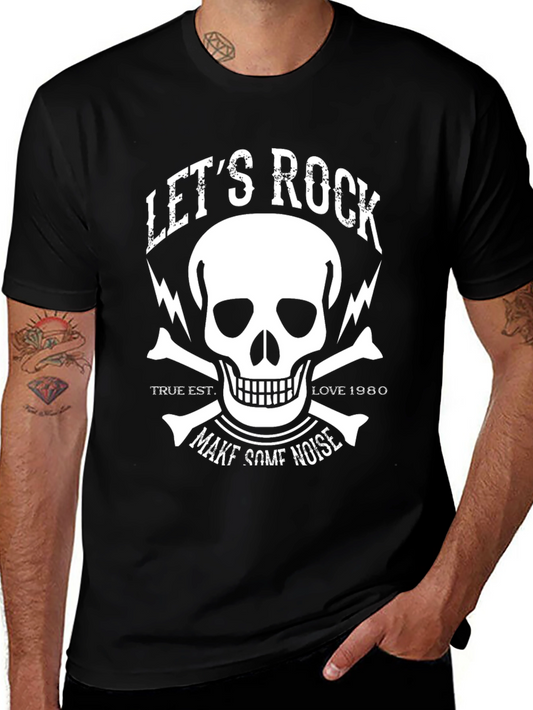 Lets Rock Graphic Tee - Skull and Bones