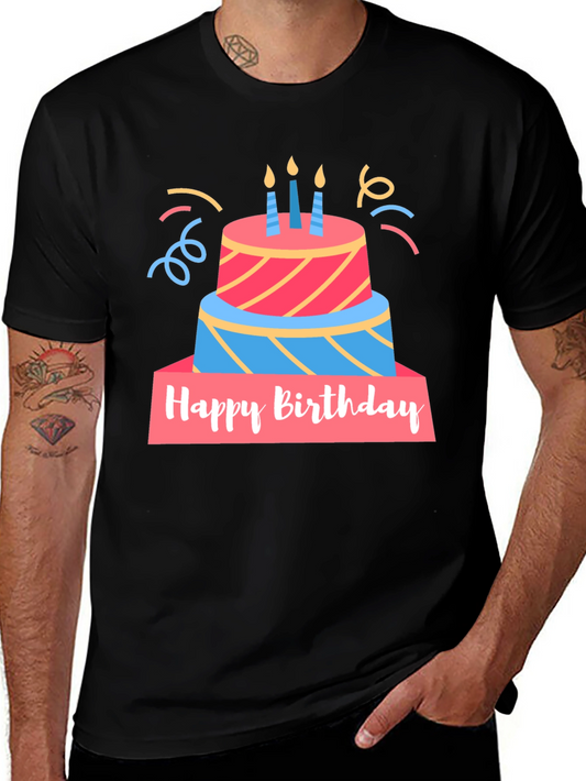 Birthday Cake Graphic T-Shirt