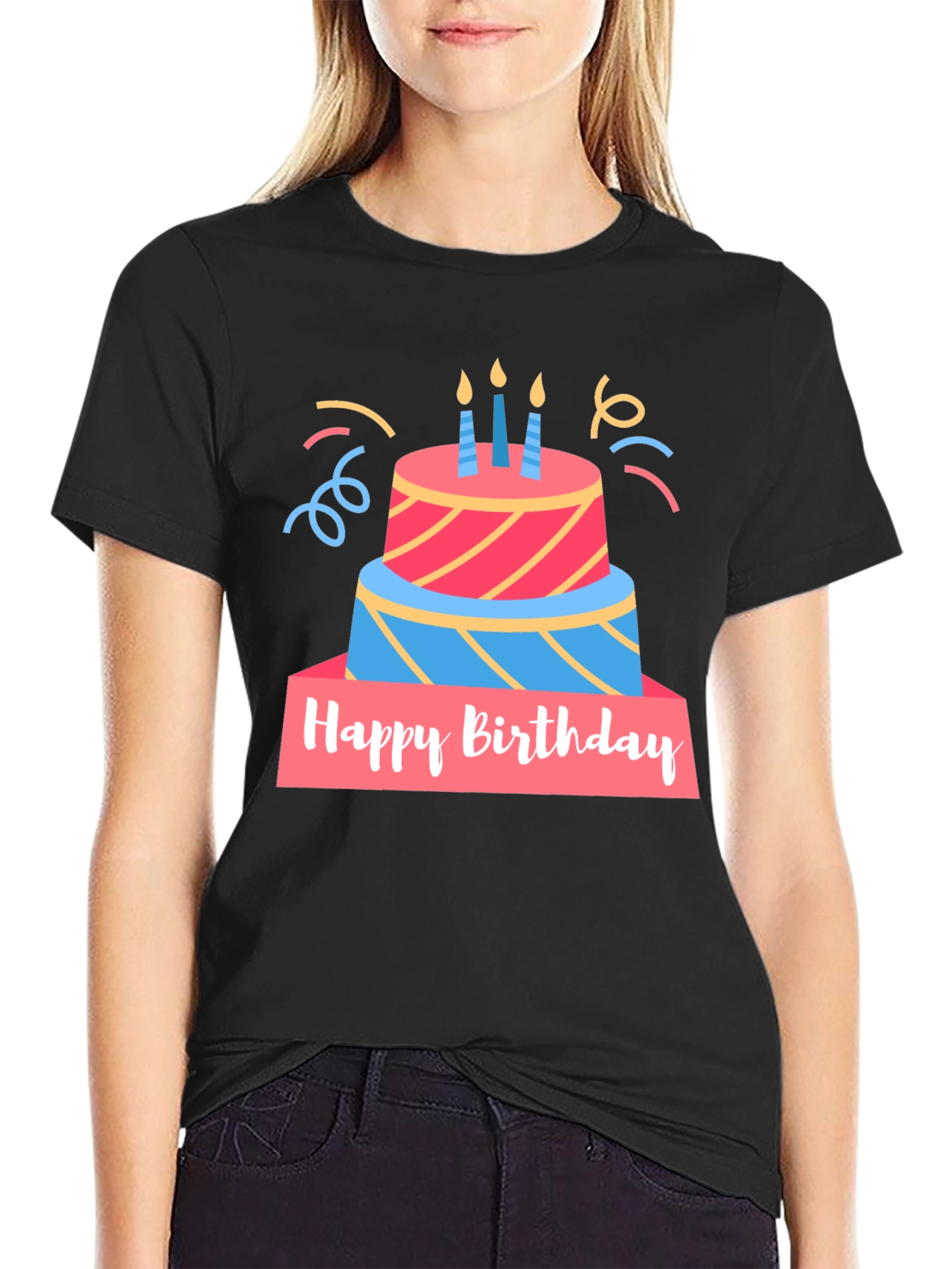 Birthday Cake Graphic T-Shirt