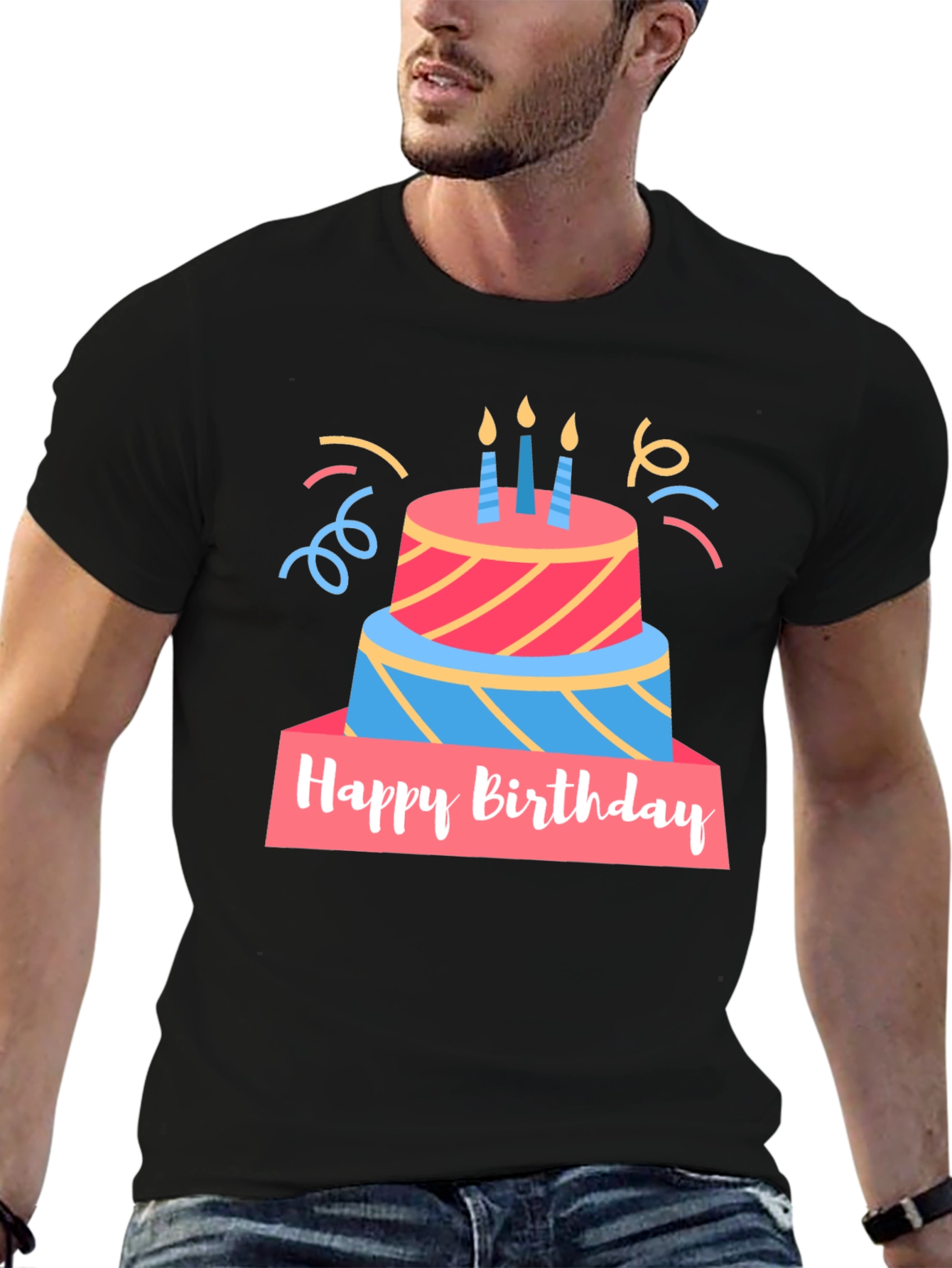 Birthday Cake Graphic T-Shirt