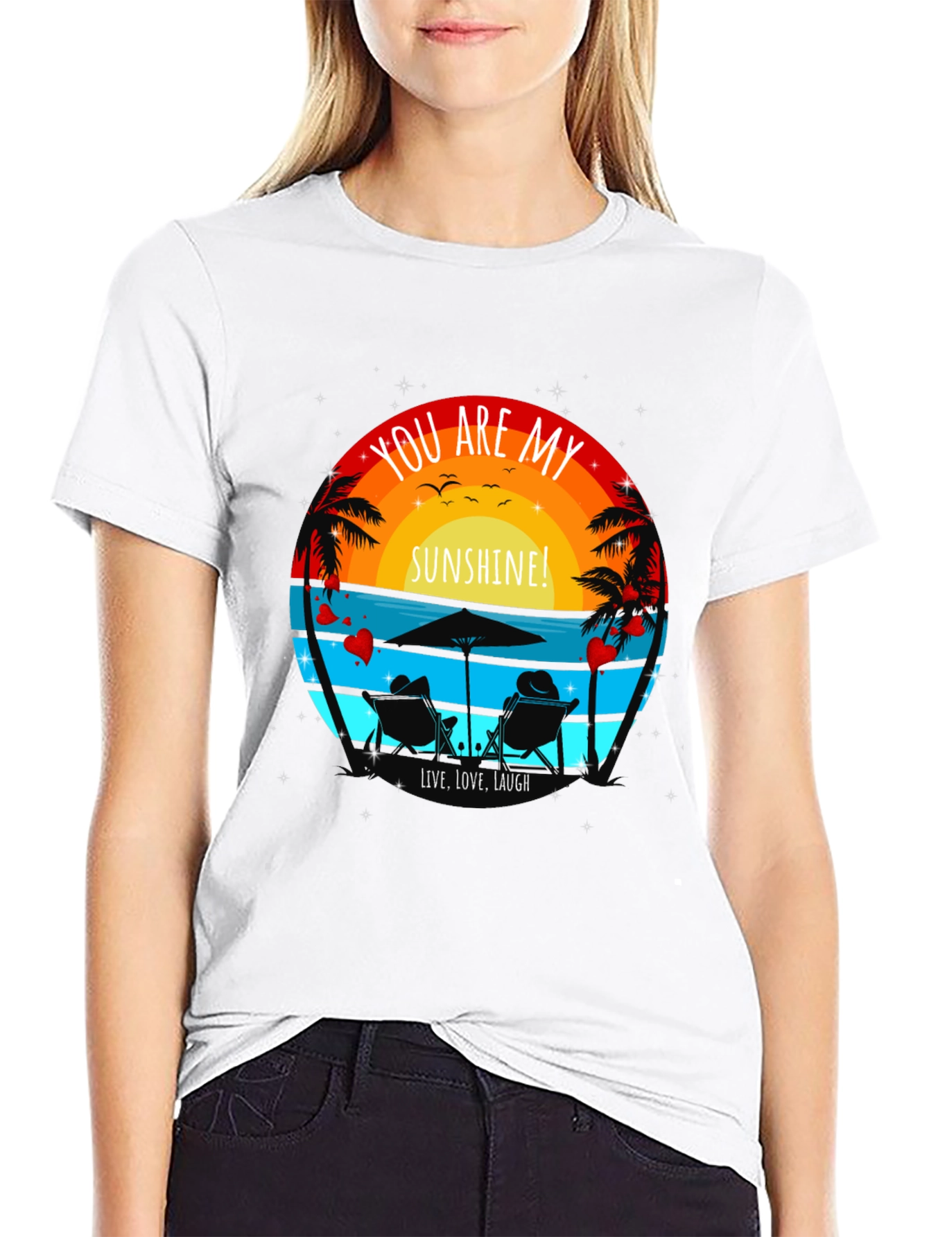 You Are My Sunshine Beach Couple Graphic T-Shirt