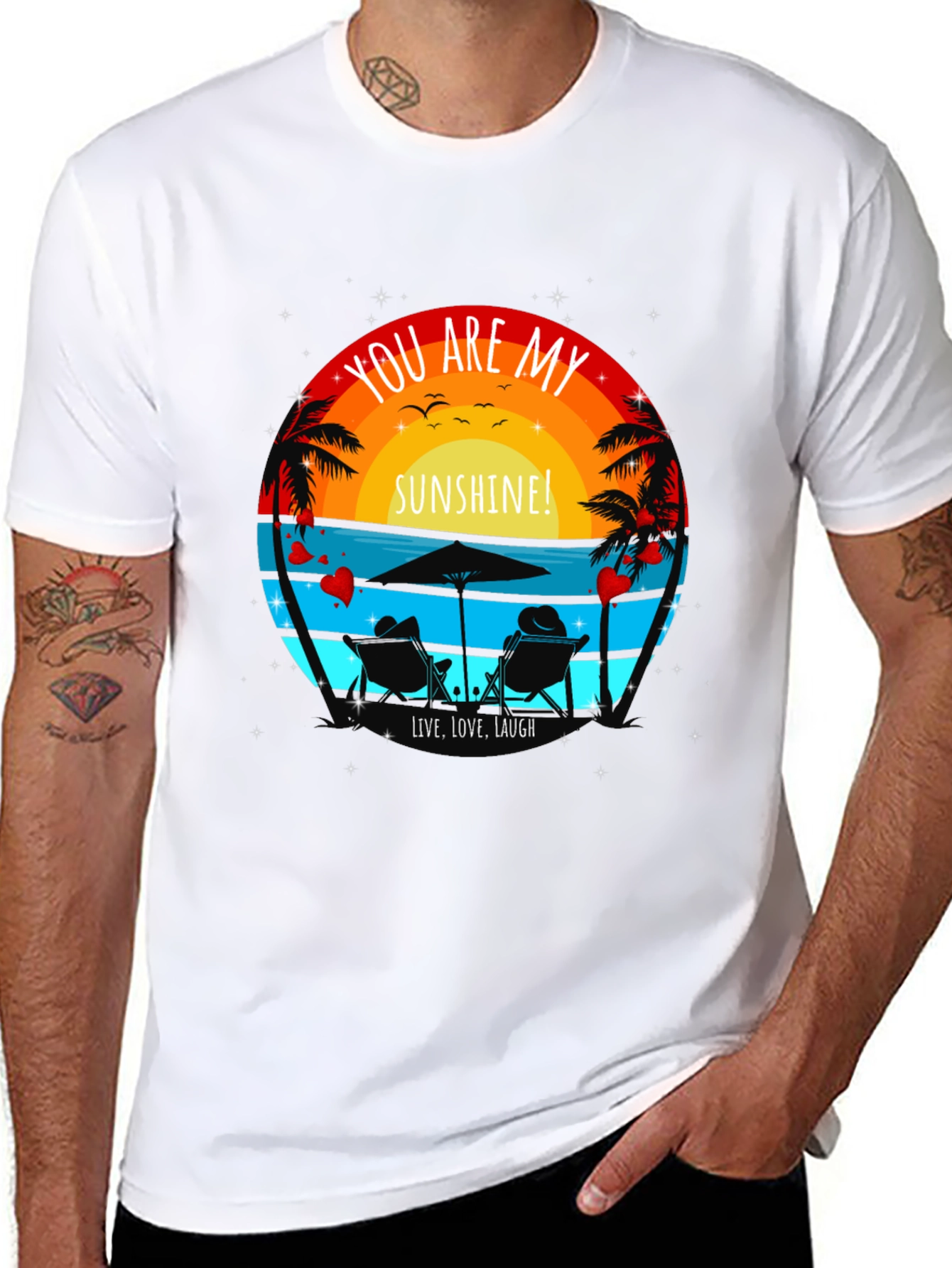 You Are My Sunshine Beach Couple Graphic T-Shirt