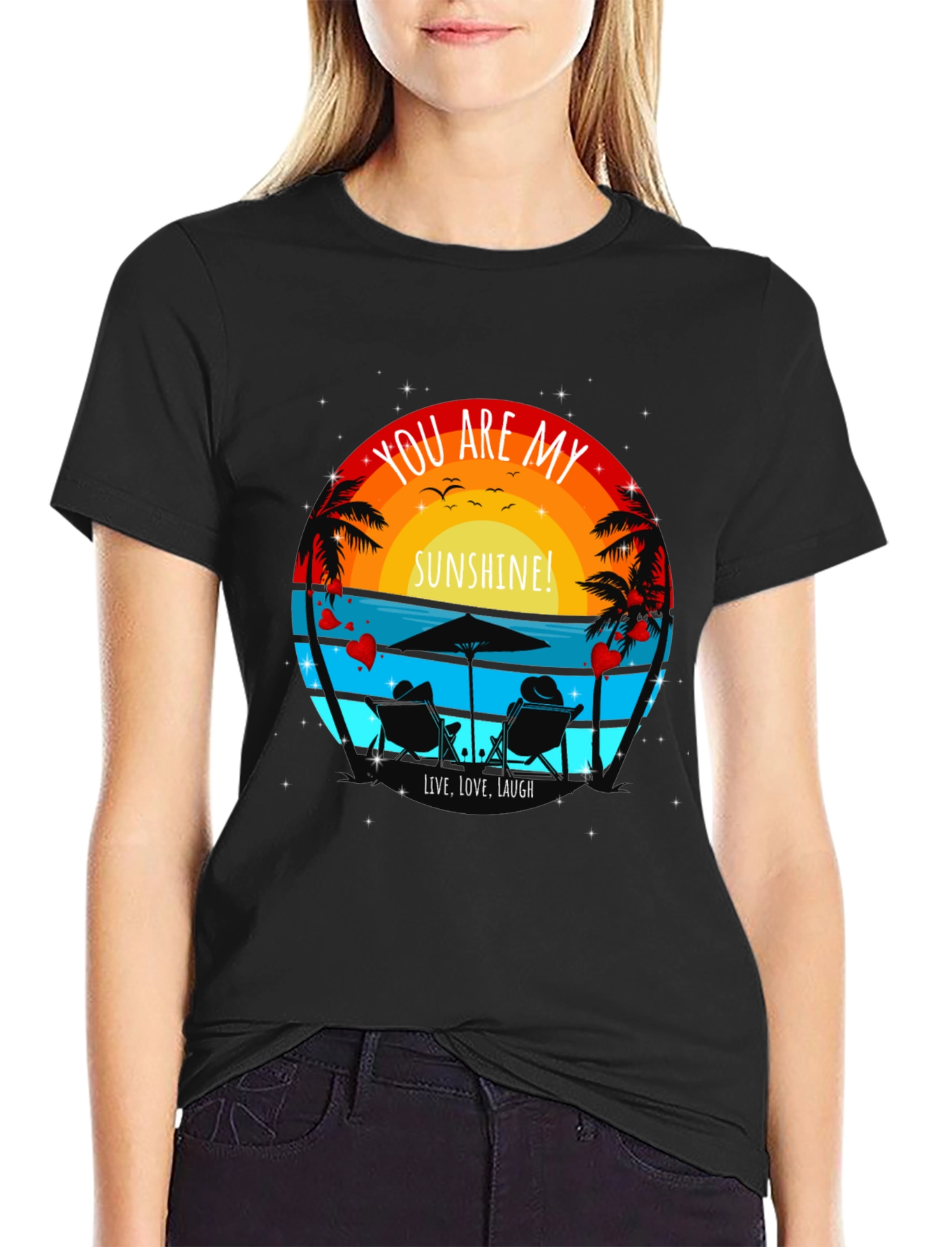 You Are My Sunshine Beach Couple Graphic T-Shirt