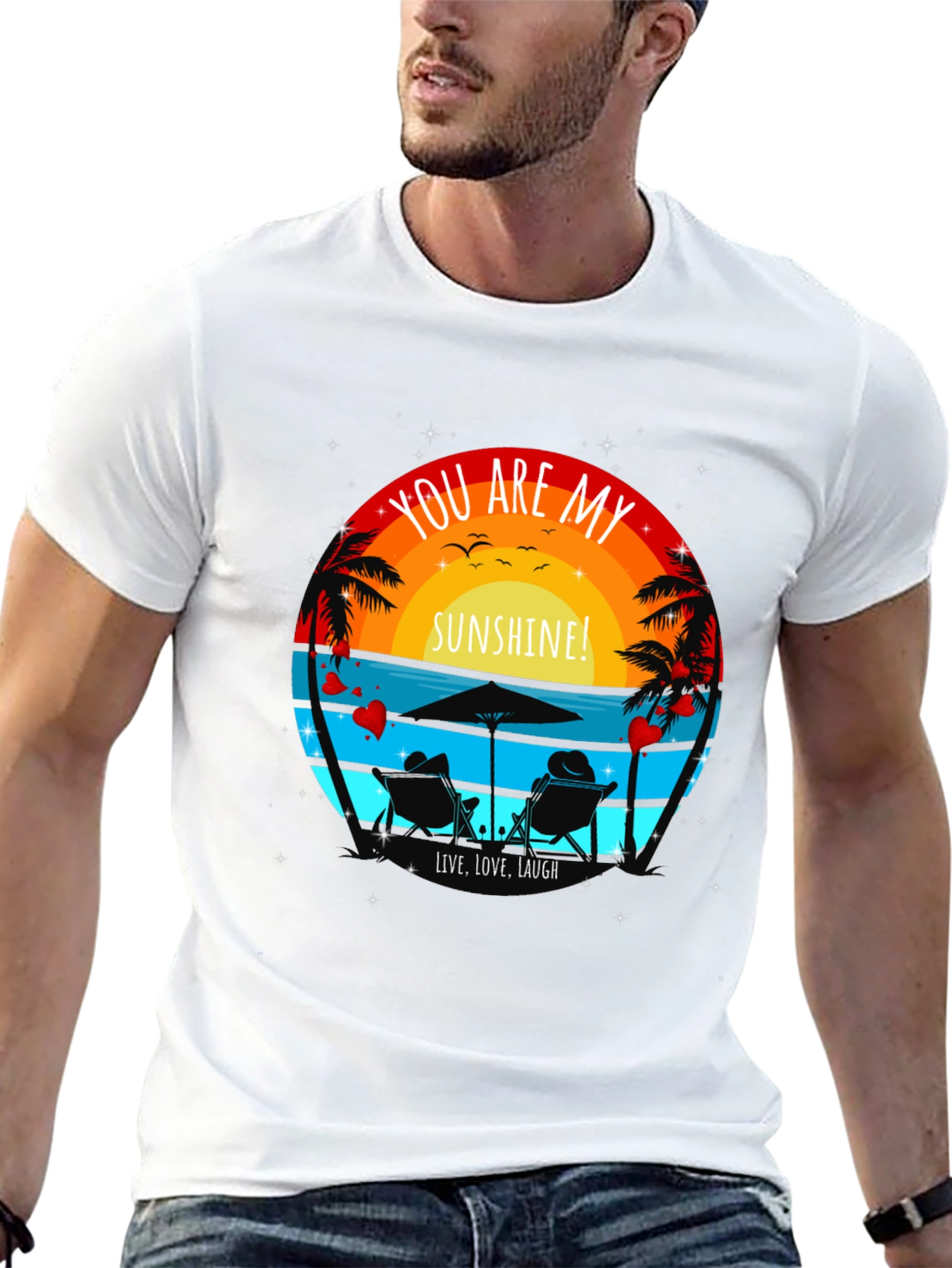 You Are My Sunshine Beach Couple Graphic T-Shirt