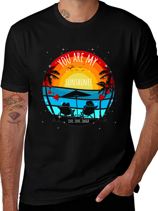 You Are My Sunshine Beach Couple Graphic T-Shirt