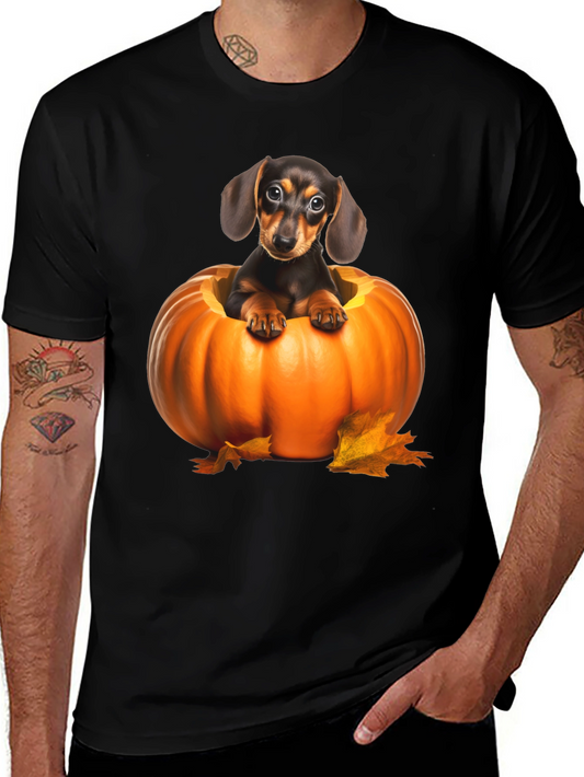 Dachshund in Pumpkin Graphic Tee - Halloween Dog Shirt