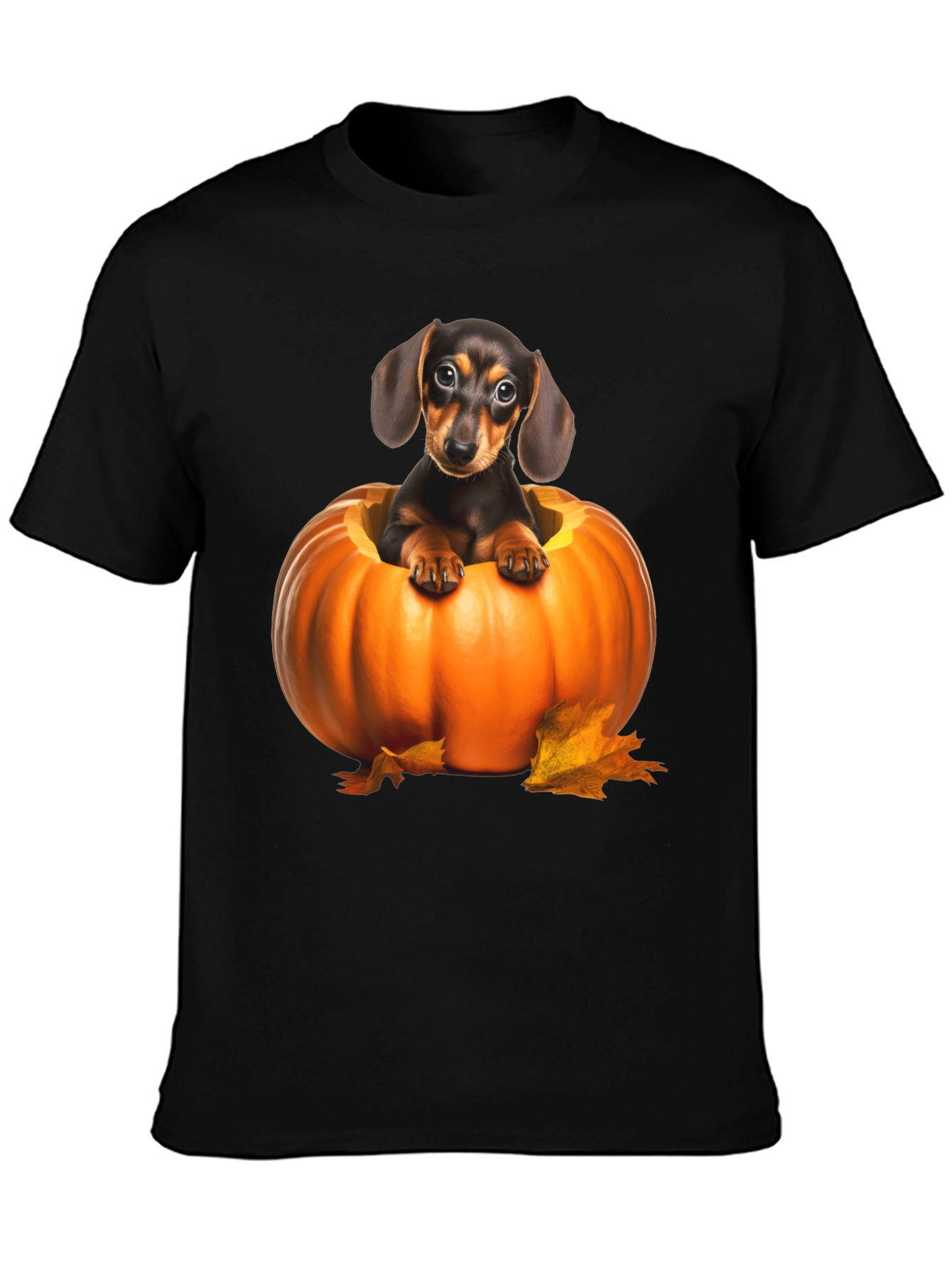 Dachshund in Pumpkin Graphic Tee - Halloween Dog Shirt