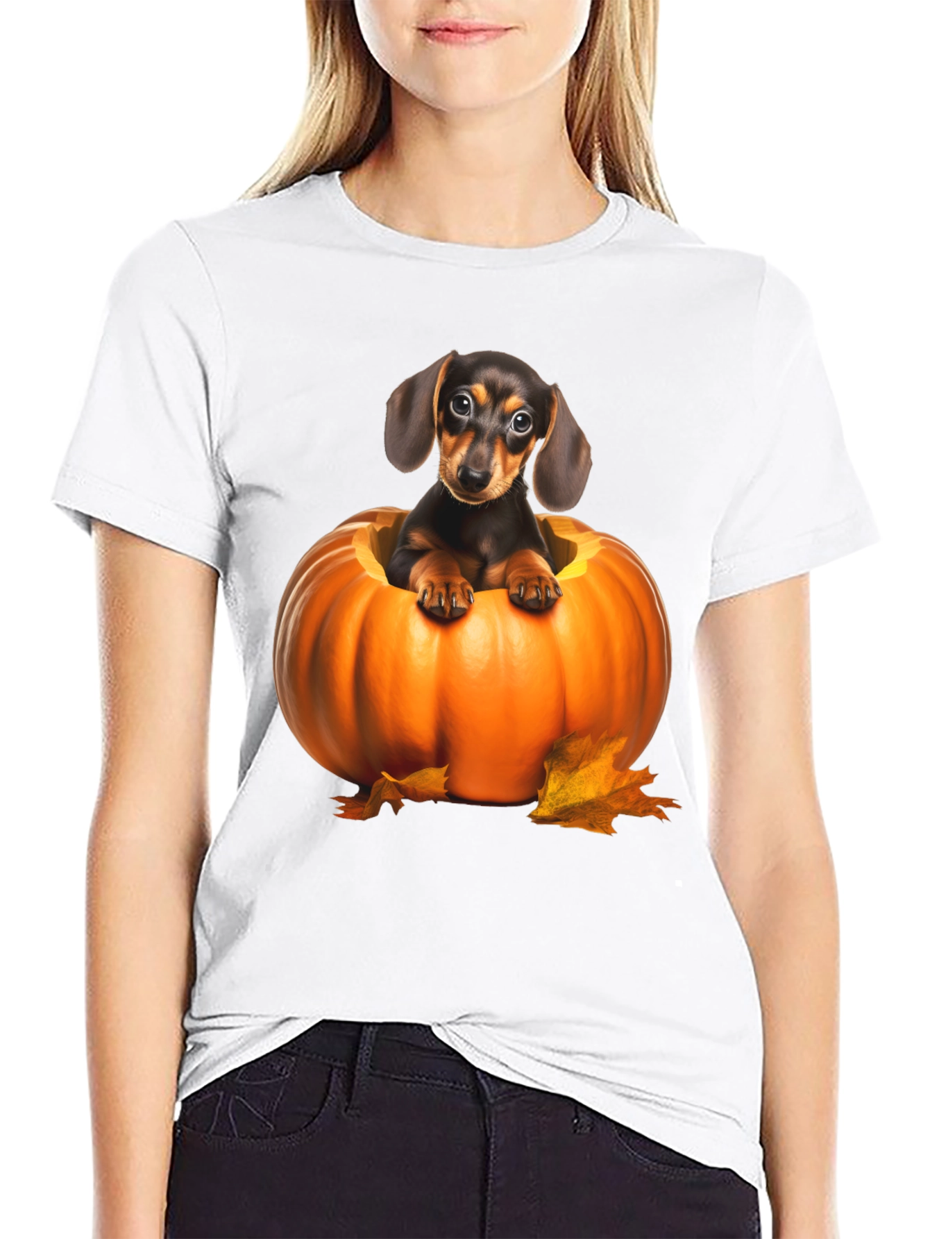 Dachshund in Pumpkin Graphic Tee - Halloween Dog Shirt