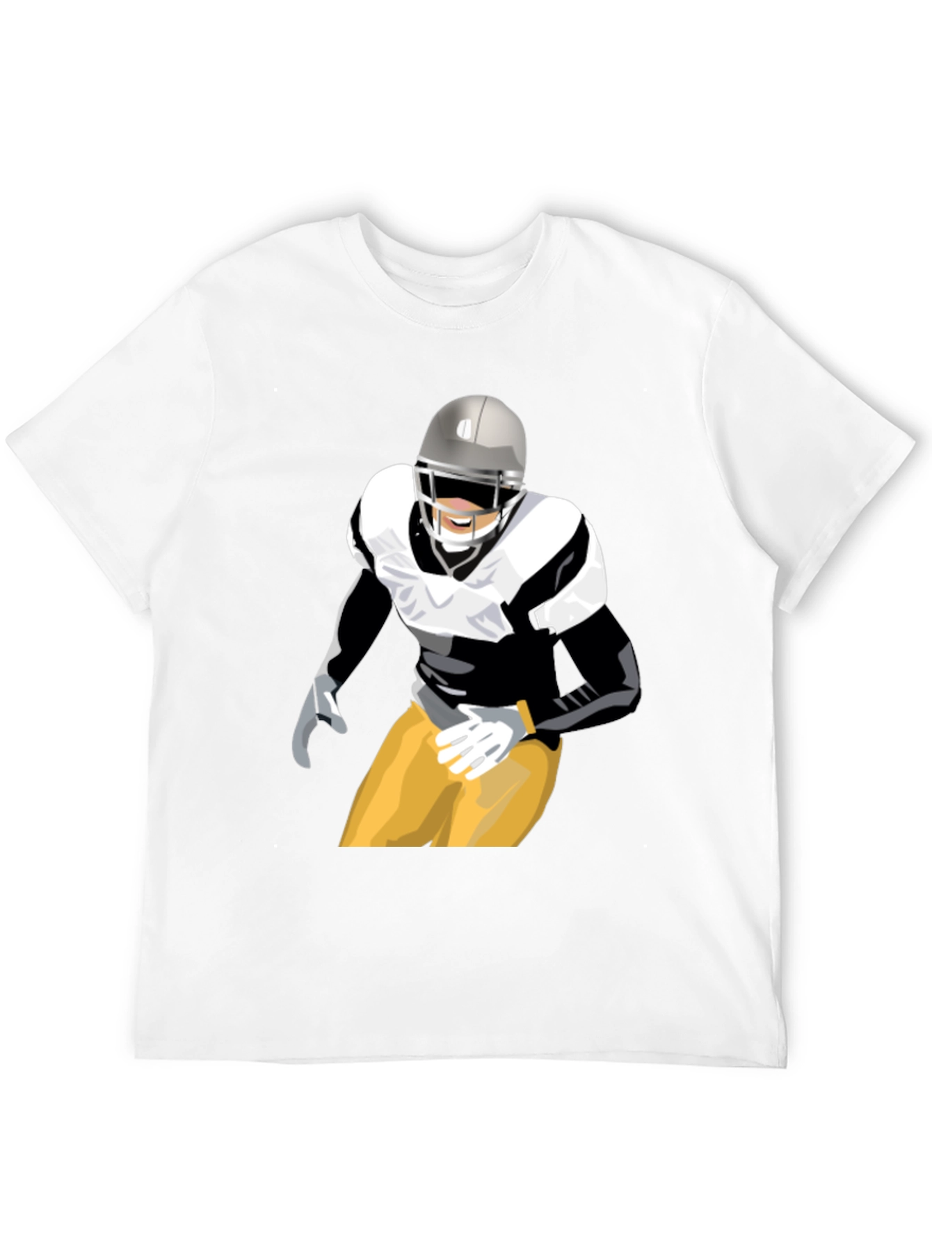 Football Player Graphic T-Shirt - Black