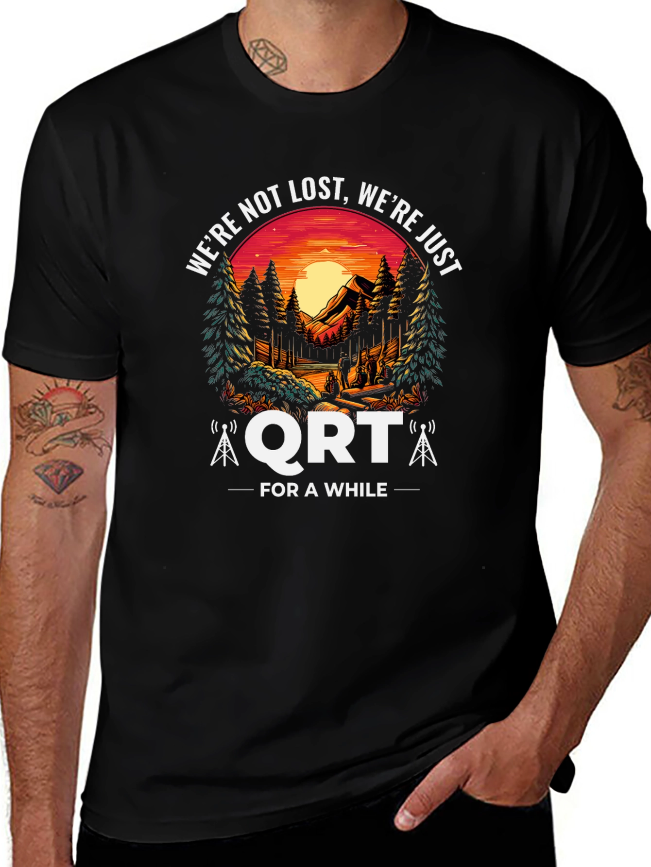 QRT Camping Graphic Tee - Relax Were Not Lost!