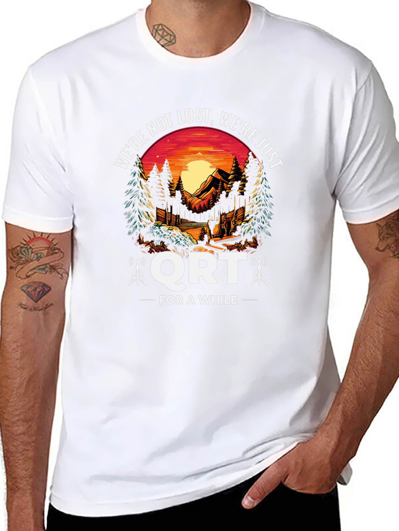 QRT Camping Graphic Tee - Relax Were Not Lost!