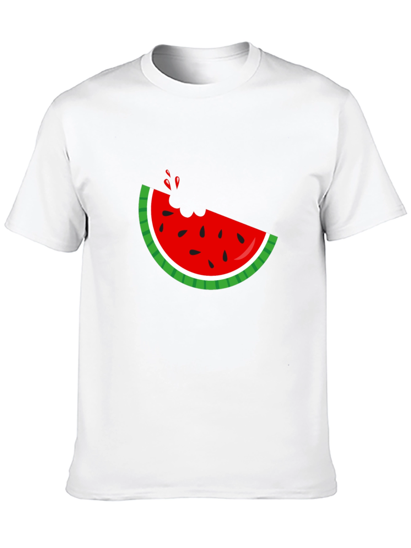Watermelon Bite Graphic Tee - Black Cotton T-Shirt