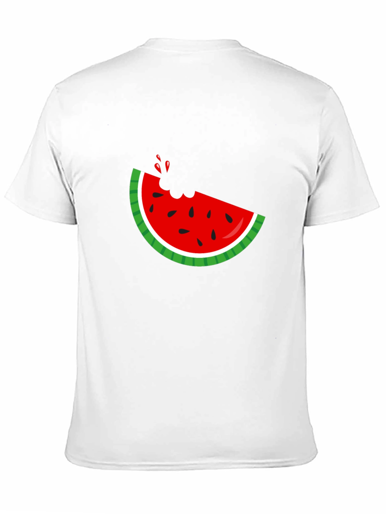 Watermelon Bite Graphic Tee - Black Cotton T-Shirt