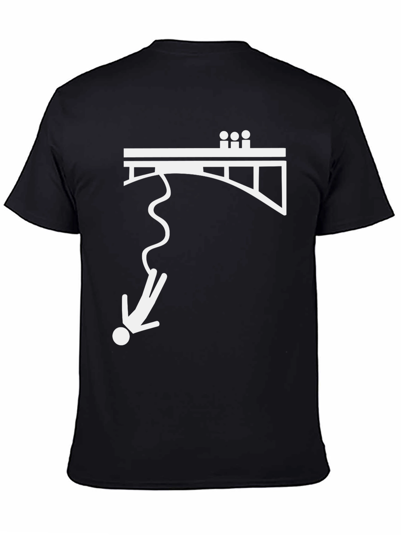 Bungee Jumper Graphic Tee - Black Cotton T-Shirt