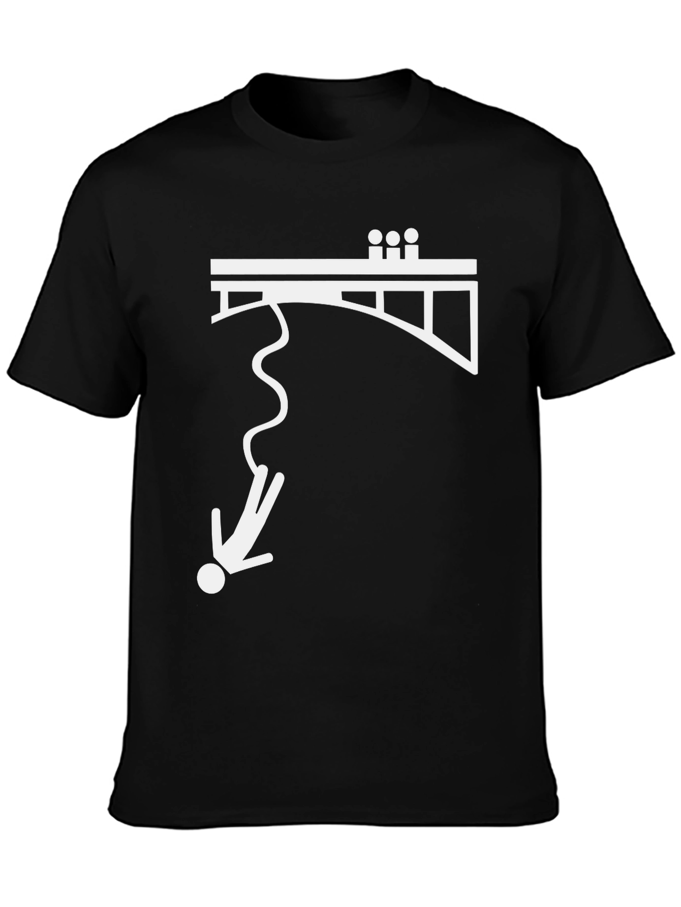 Bungee Jumper Graphic Tee - Black Cotton T-Shirt