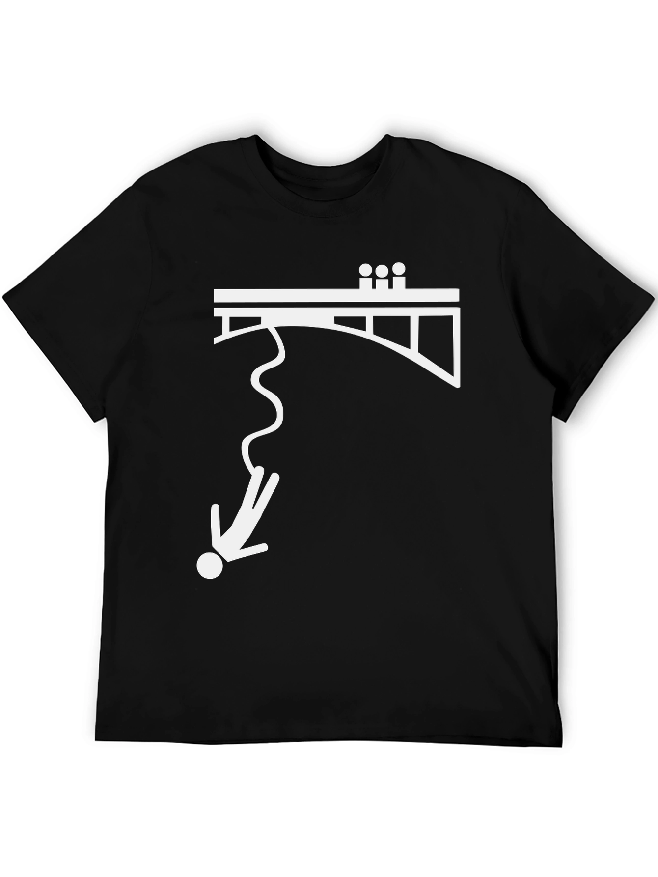 Bungee Jumper Graphic Tee - Black Cotton T-Shirt