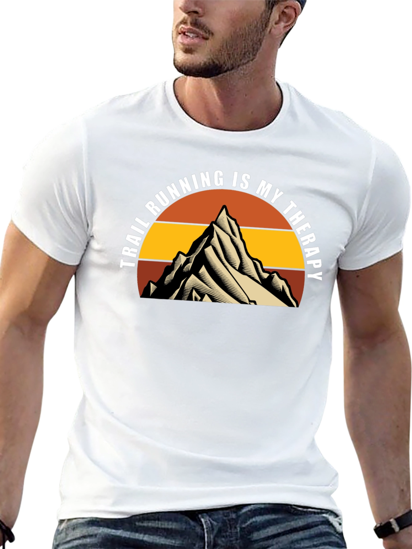 Trail Running Therapy Tee - Mountain Design