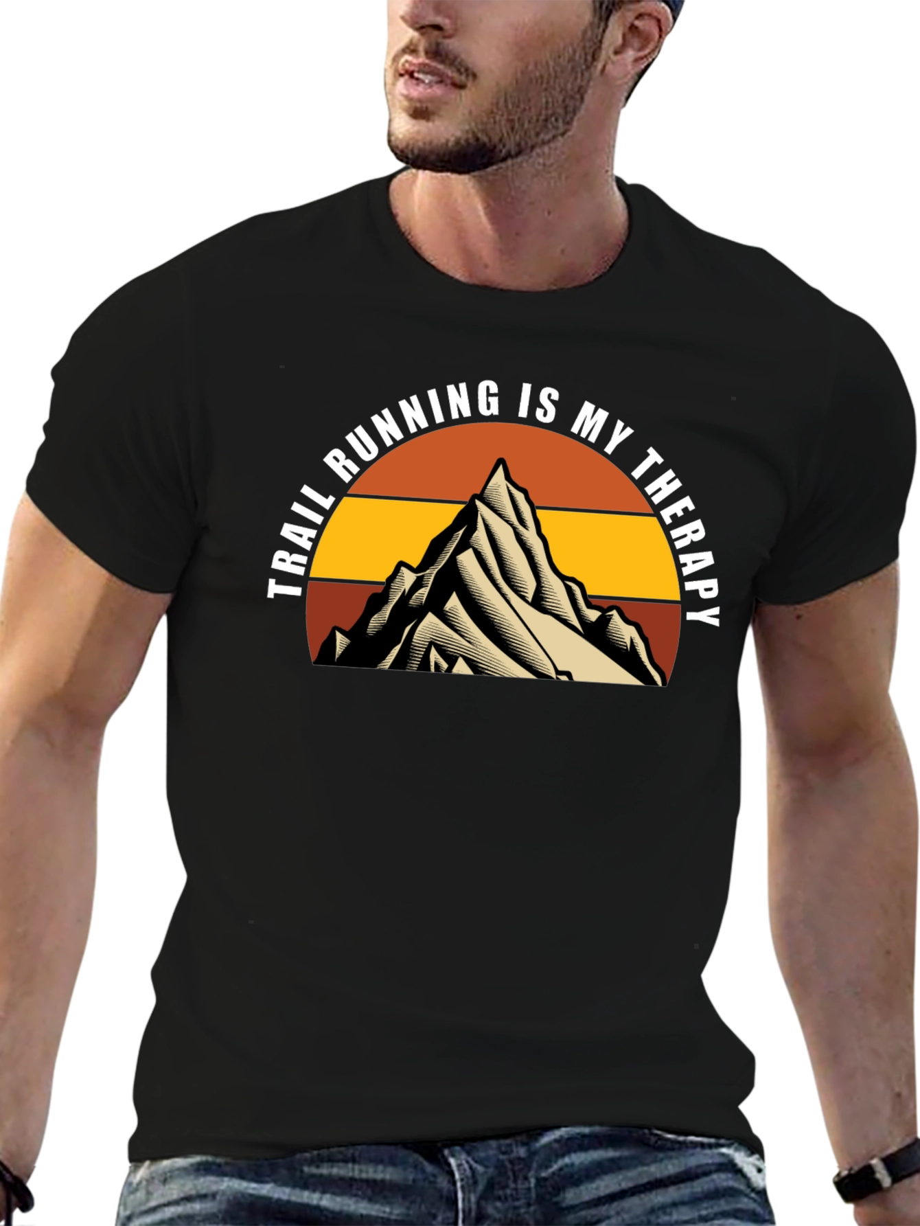 Trail Running Therapy Tee - Mountain Design