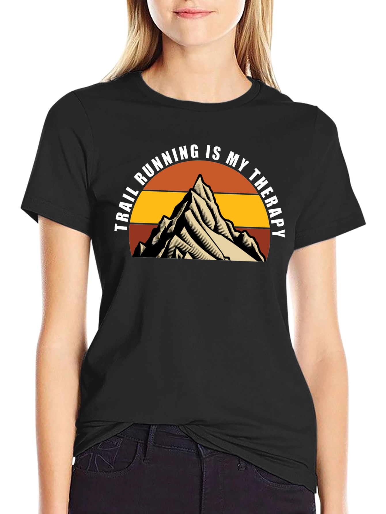Trail Running Therapy Tee - Mountain Design