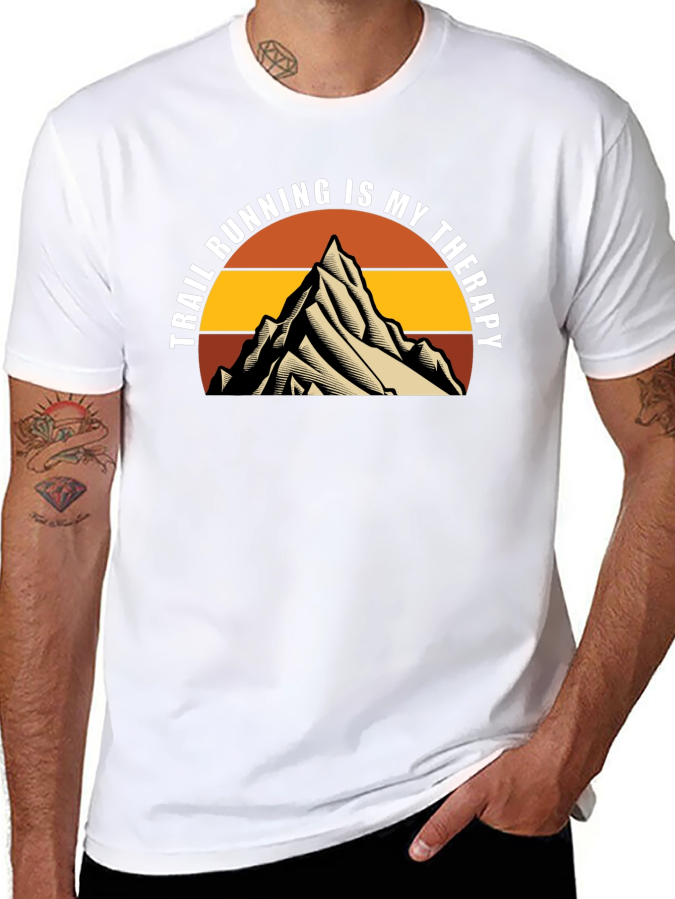 Trail Running Therapy Tee - Mountain Design
