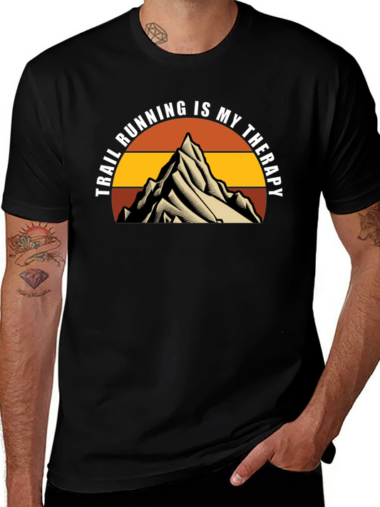 Trail Running Therapy Tee - Mountain Design