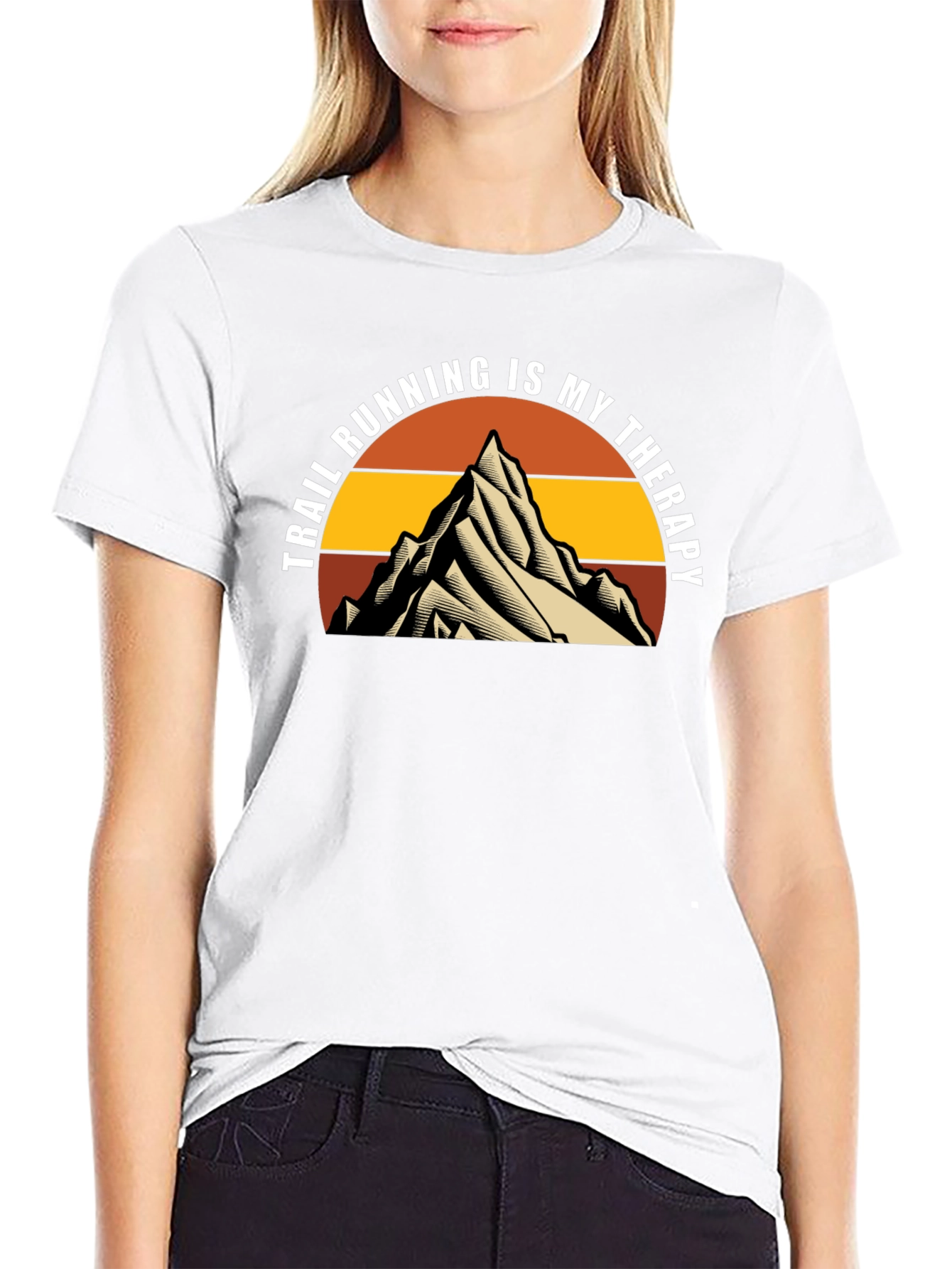 Trail Running Therapy Tee - Mountain Design
