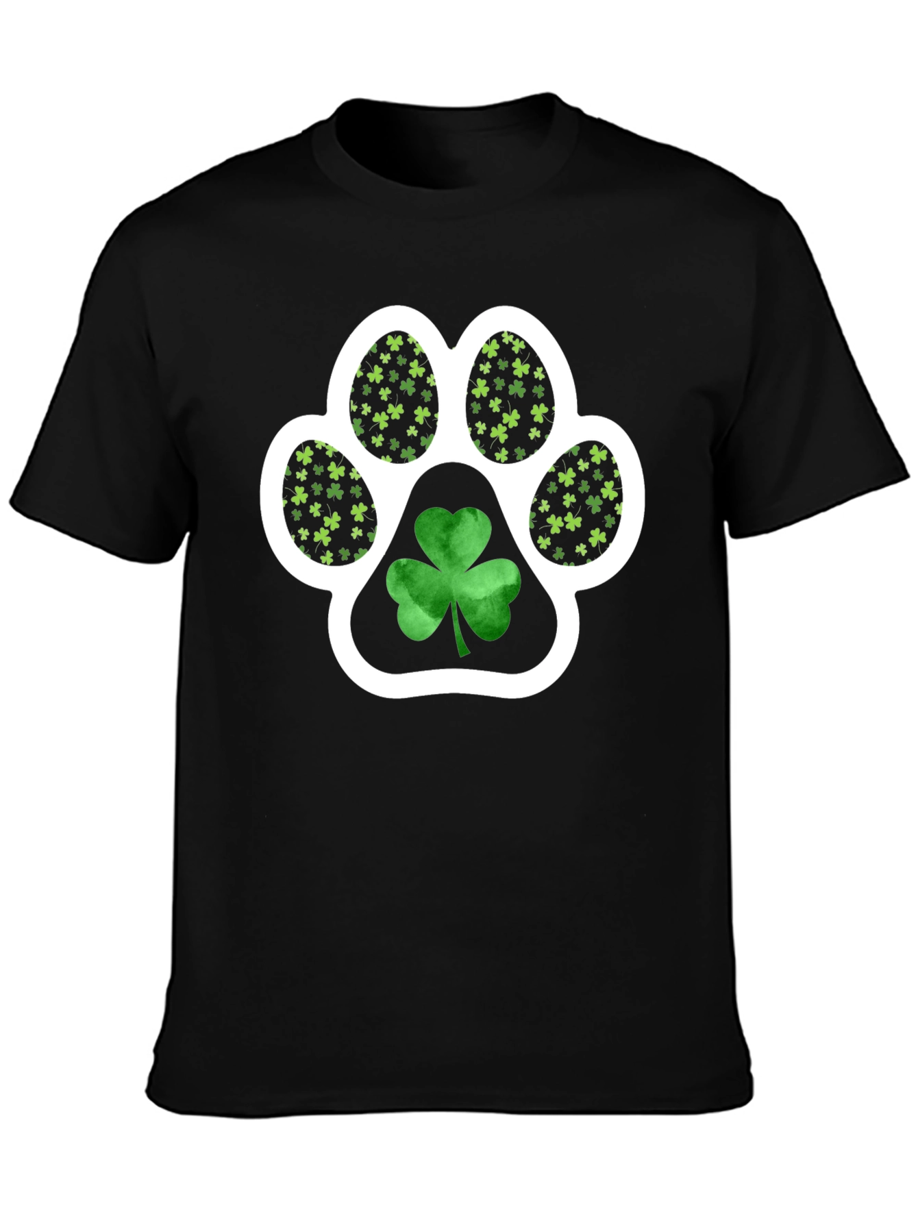 St. Patricks Day Paw Print Shamrock Tee