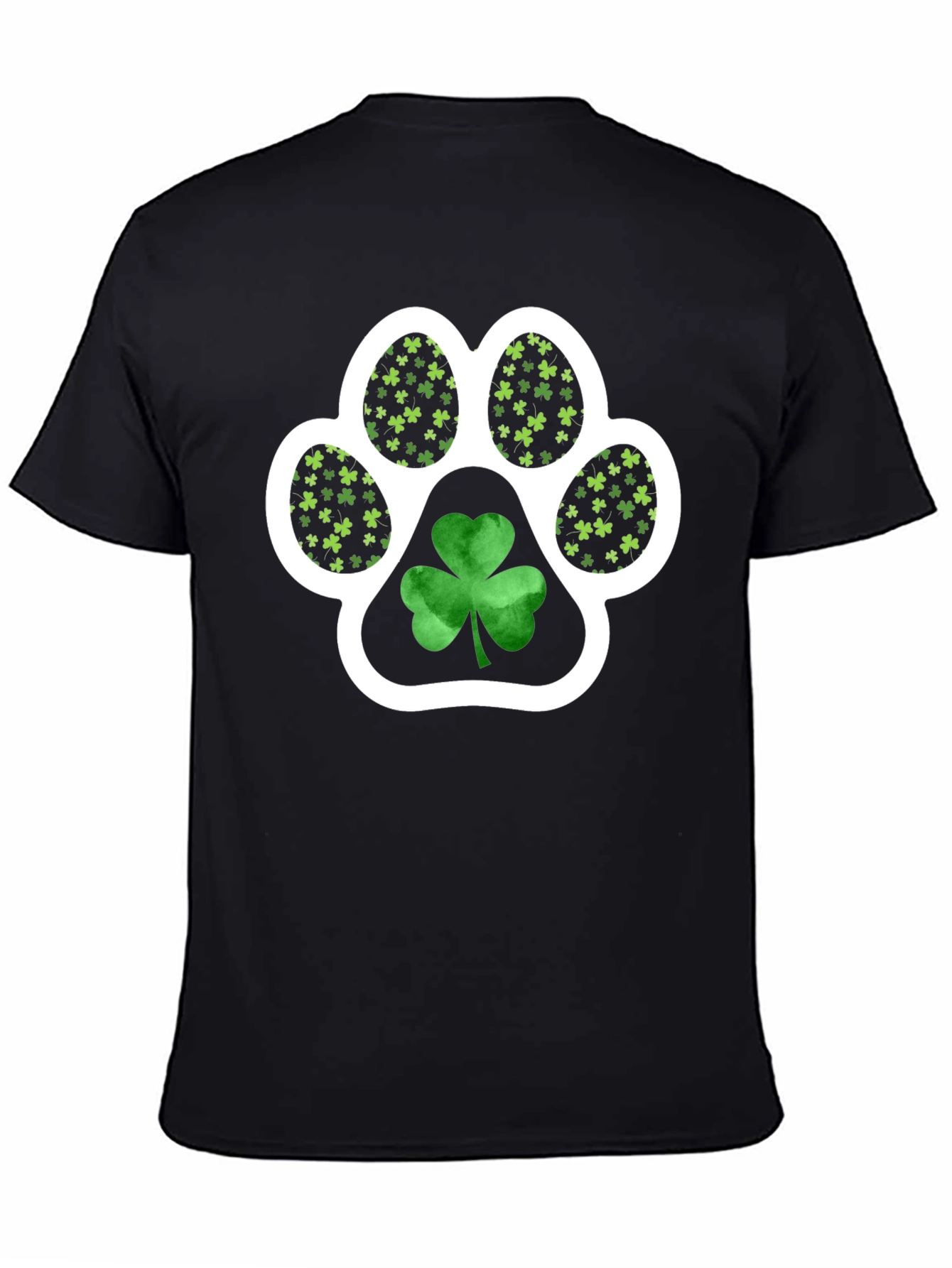 St. Patricks Day Paw Print Shamrock Tee