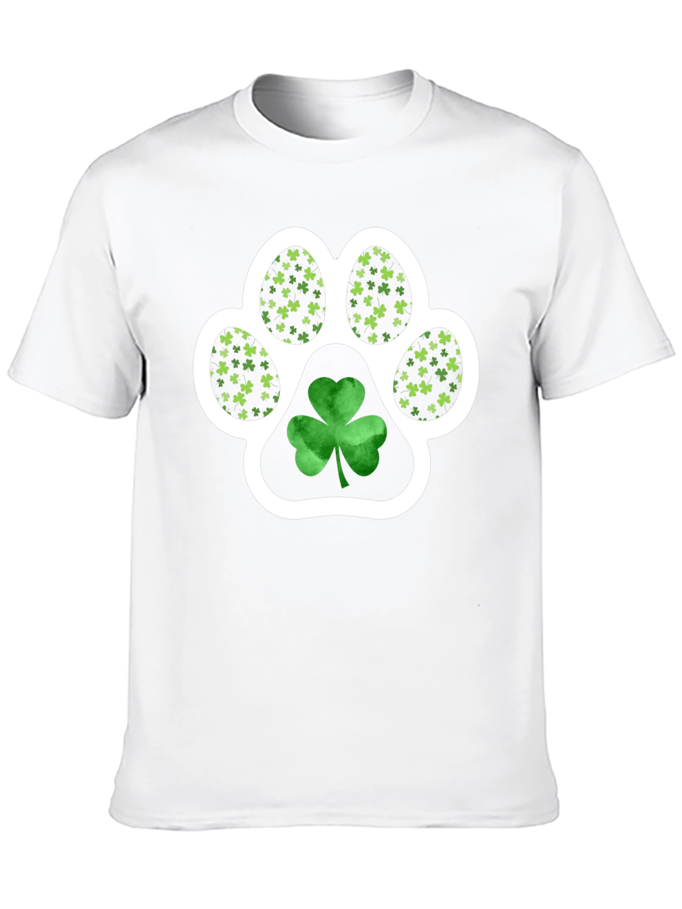 St. Patricks Day Paw Print Shamrock Tee