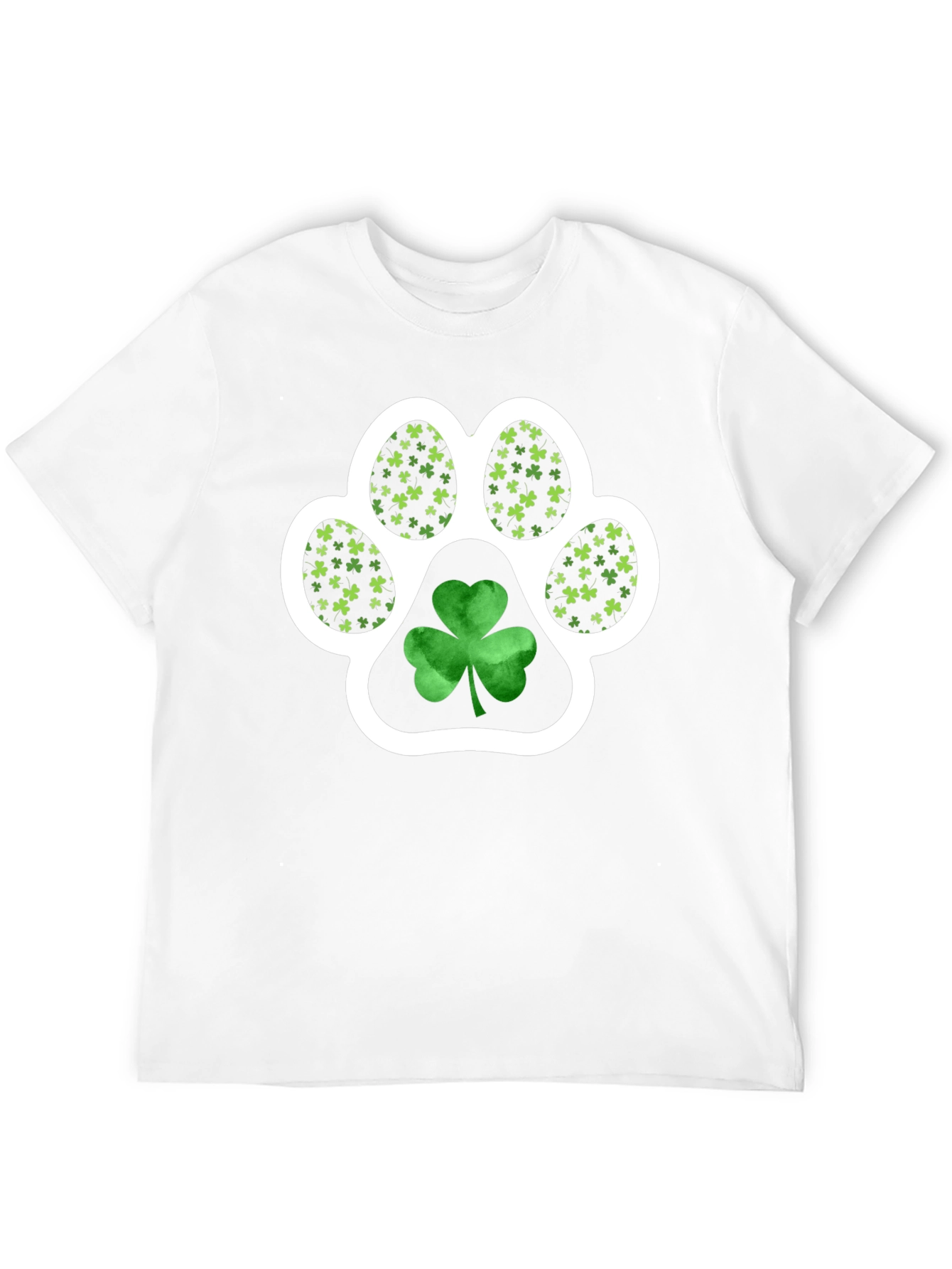 St. Patricks Day Paw Print Shamrock Tee