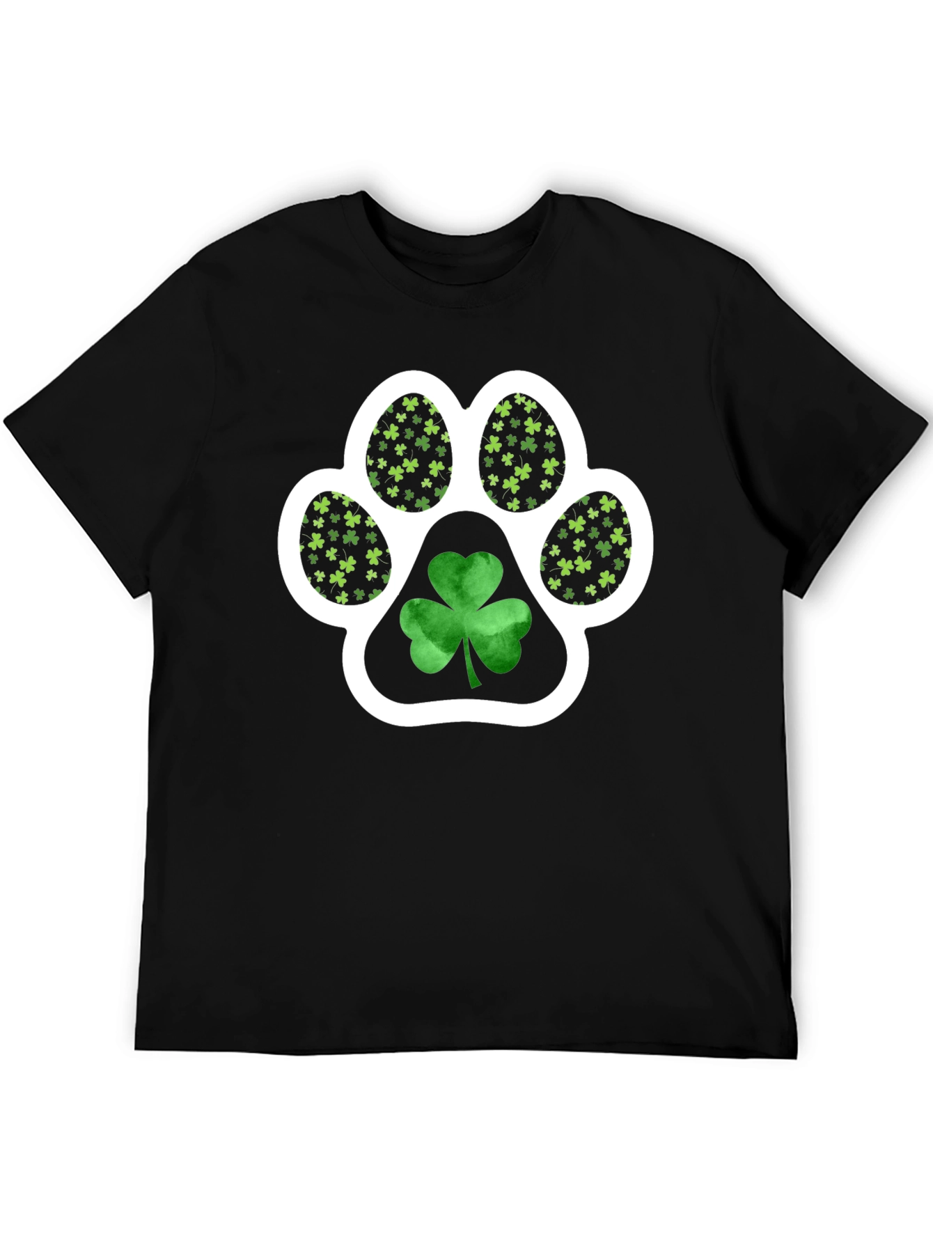 St. Patricks Day Paw Print Shamrock Tee