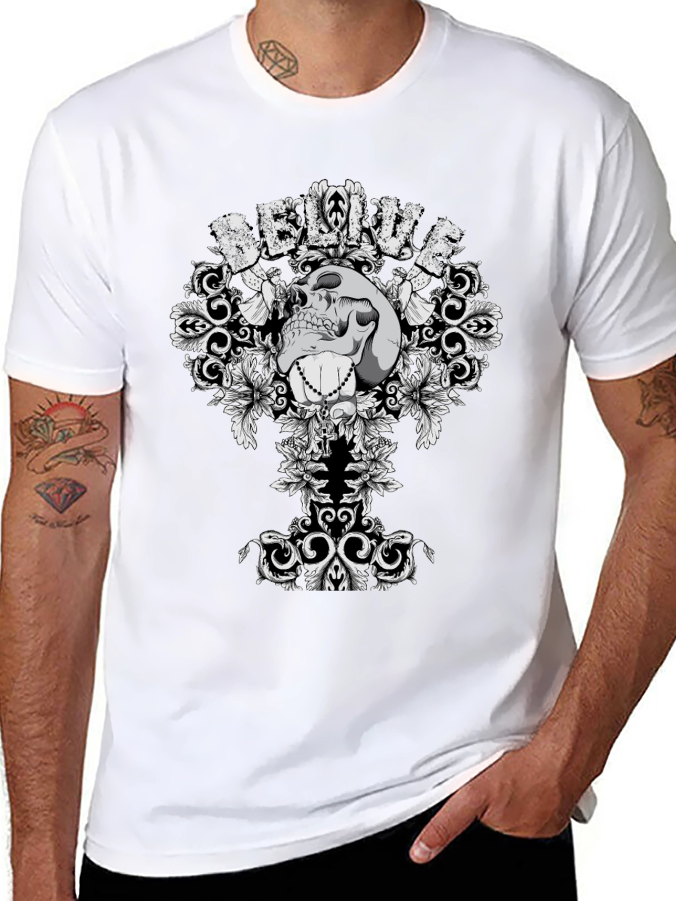 Skull Graphic Tee - Believe T-Shirt