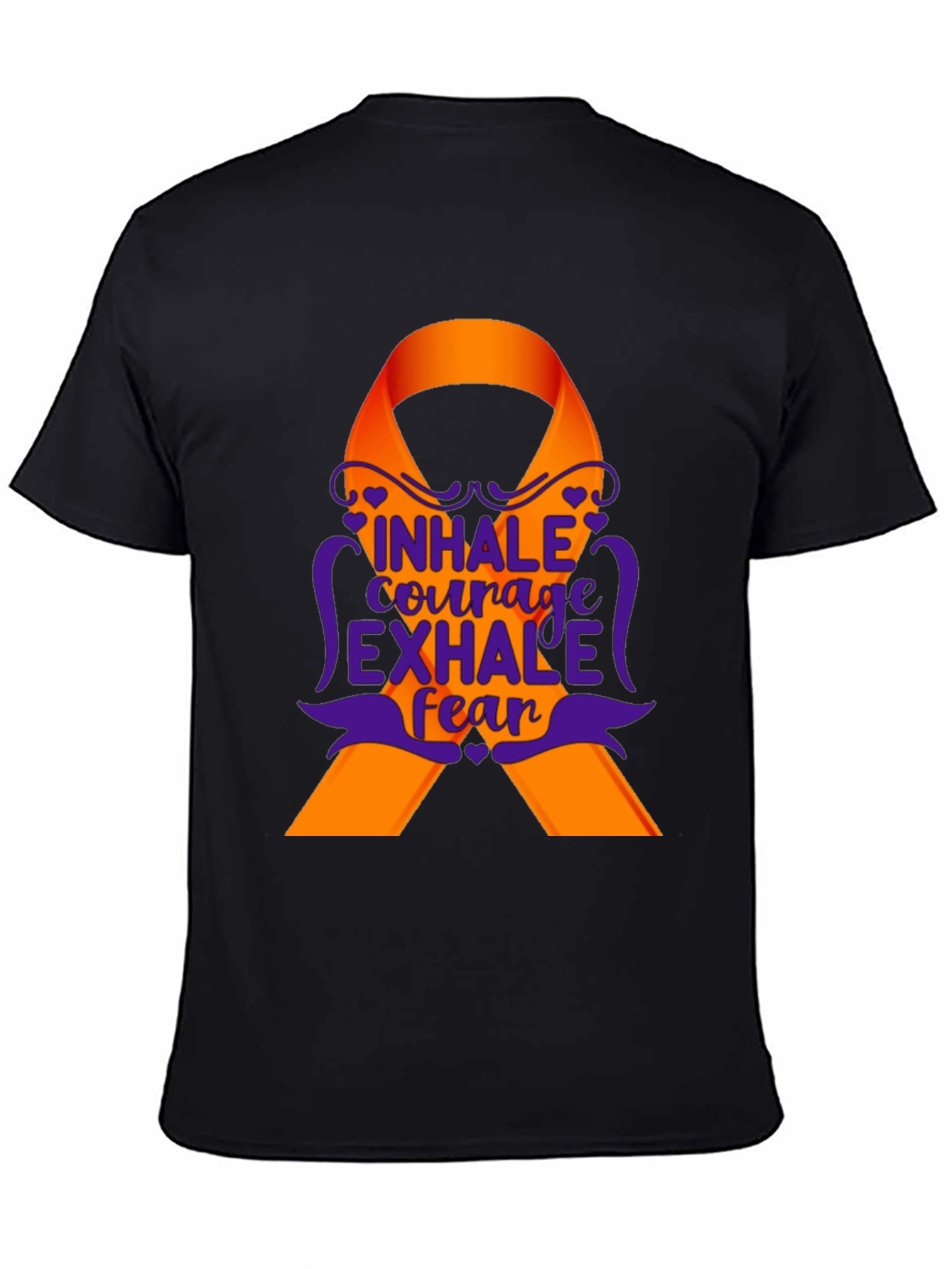 Inhale Courage Exhale Fear Awareness Ribbon T-Shirt