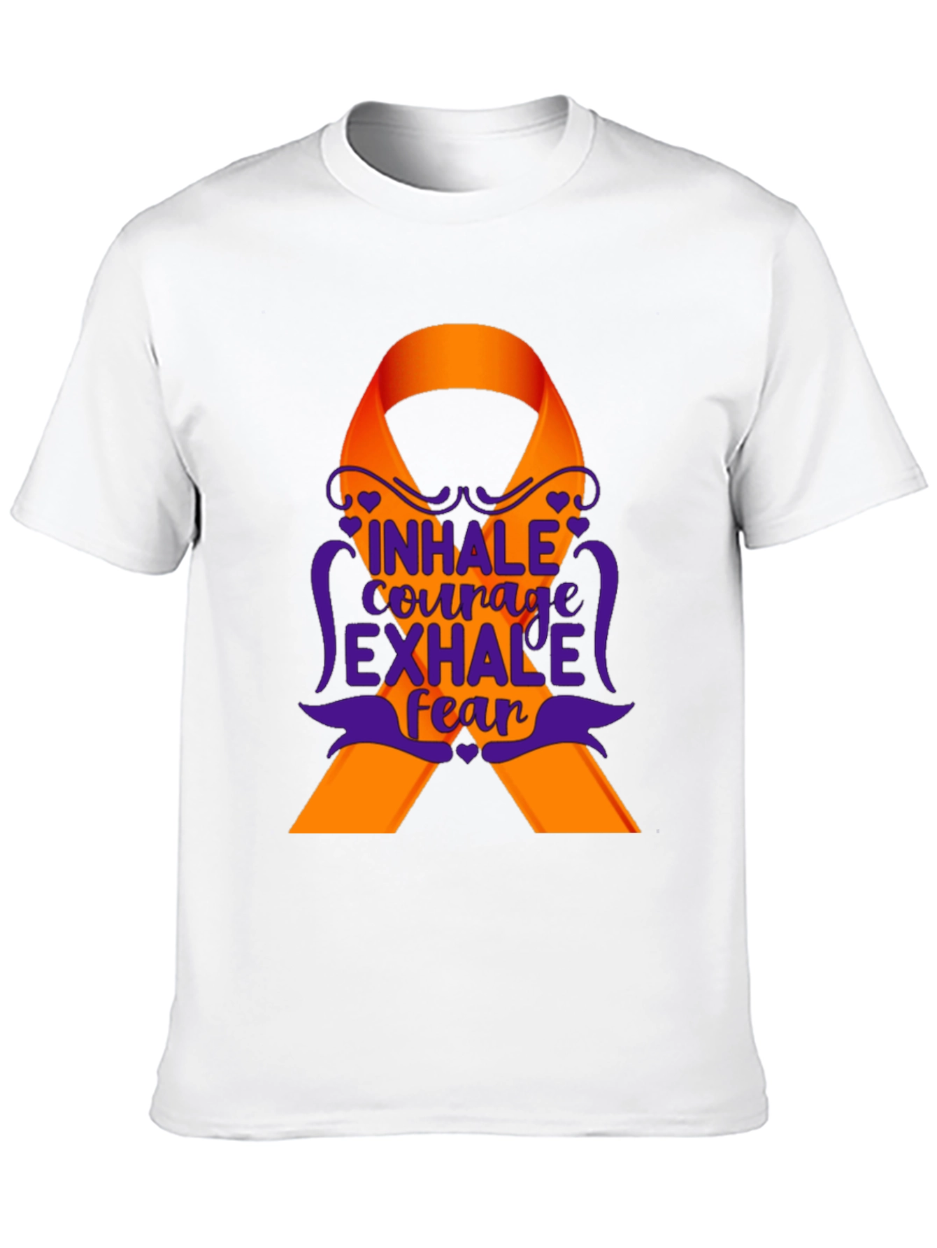 Inhale Courage Exhale Fear Awareness Ribbon T-Shirt
