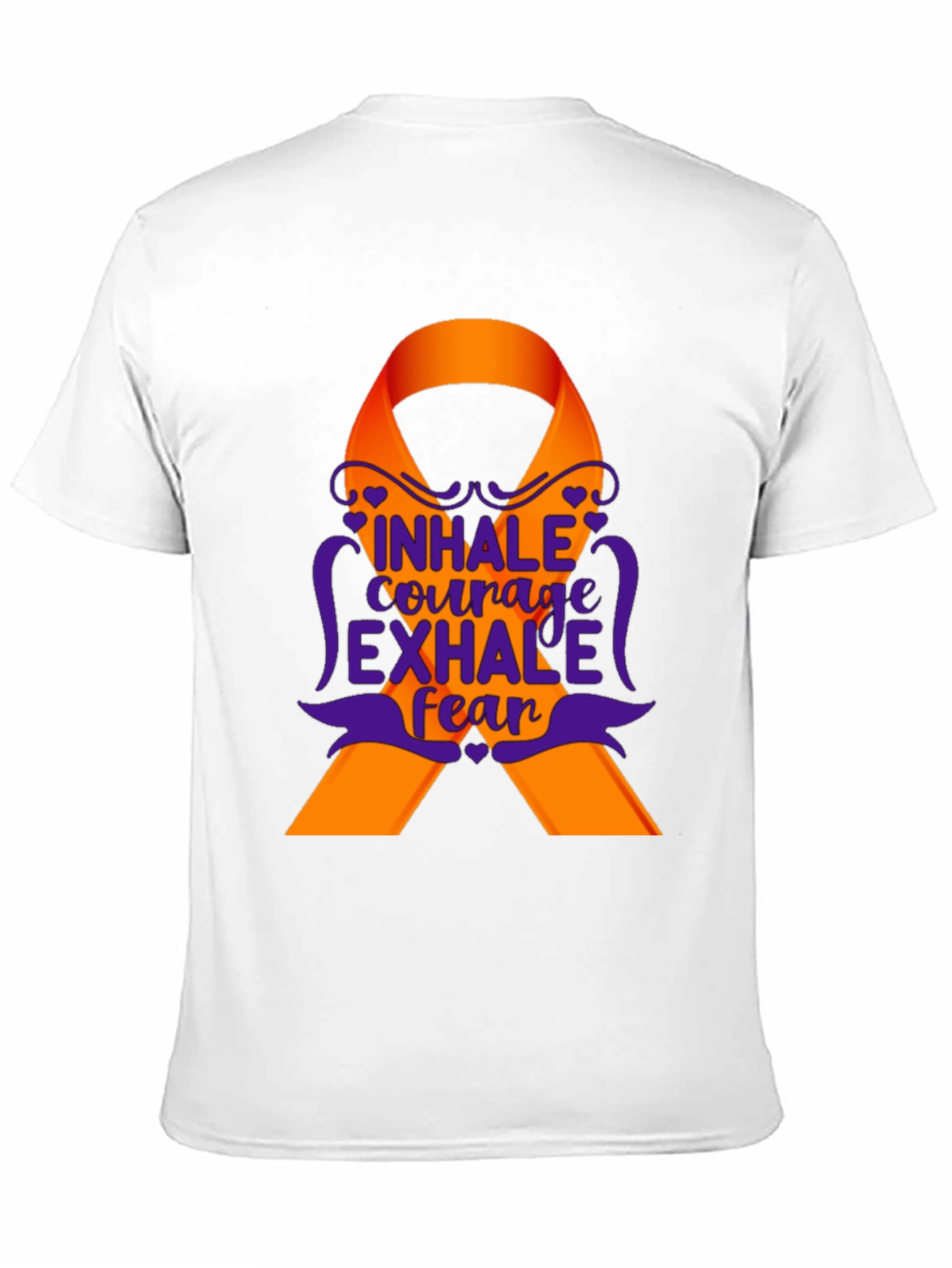 Inhale Courage Exhale Fear Awareness Ribbon T-Shirt