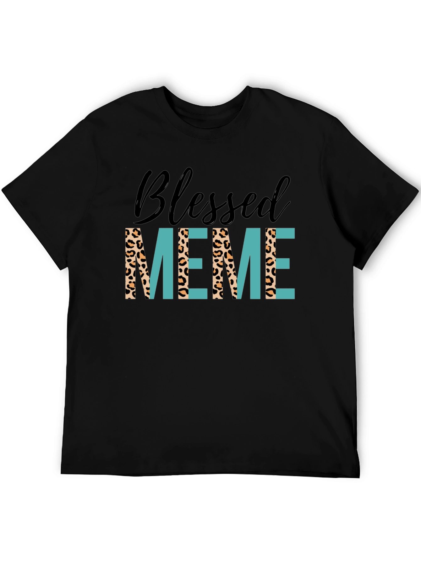 Blessed Meme Graphic Tee - Trendy Animal Print T-Shirt
