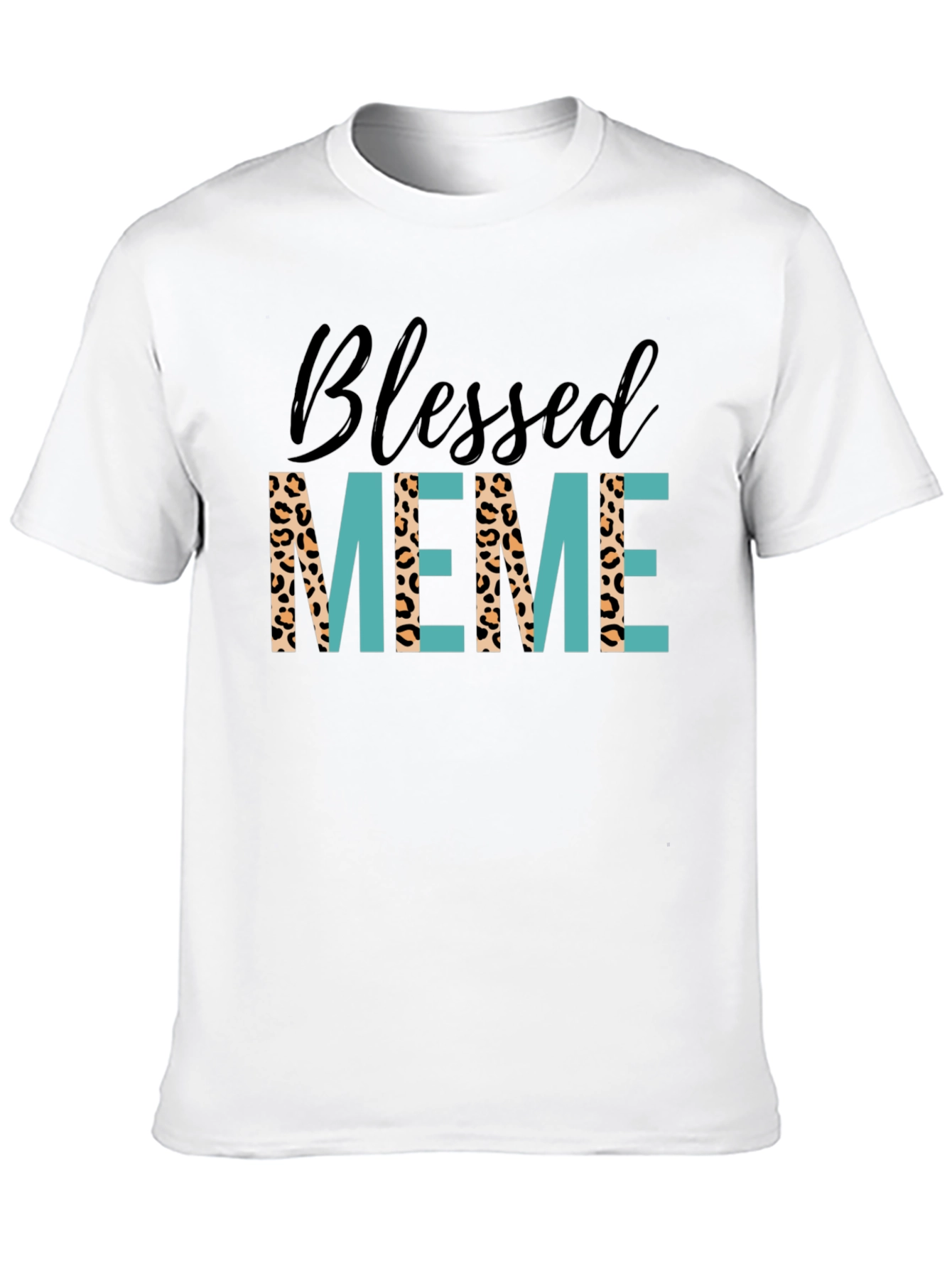 Blessed Meme Graphic Tee - Trendy Animal Print T-Shirt