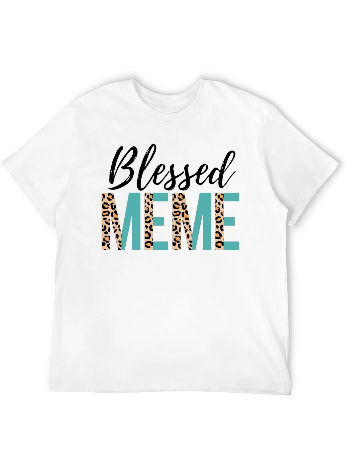 Blessed Meme Graphic Tee - Trendy Animal Print T-Shirt