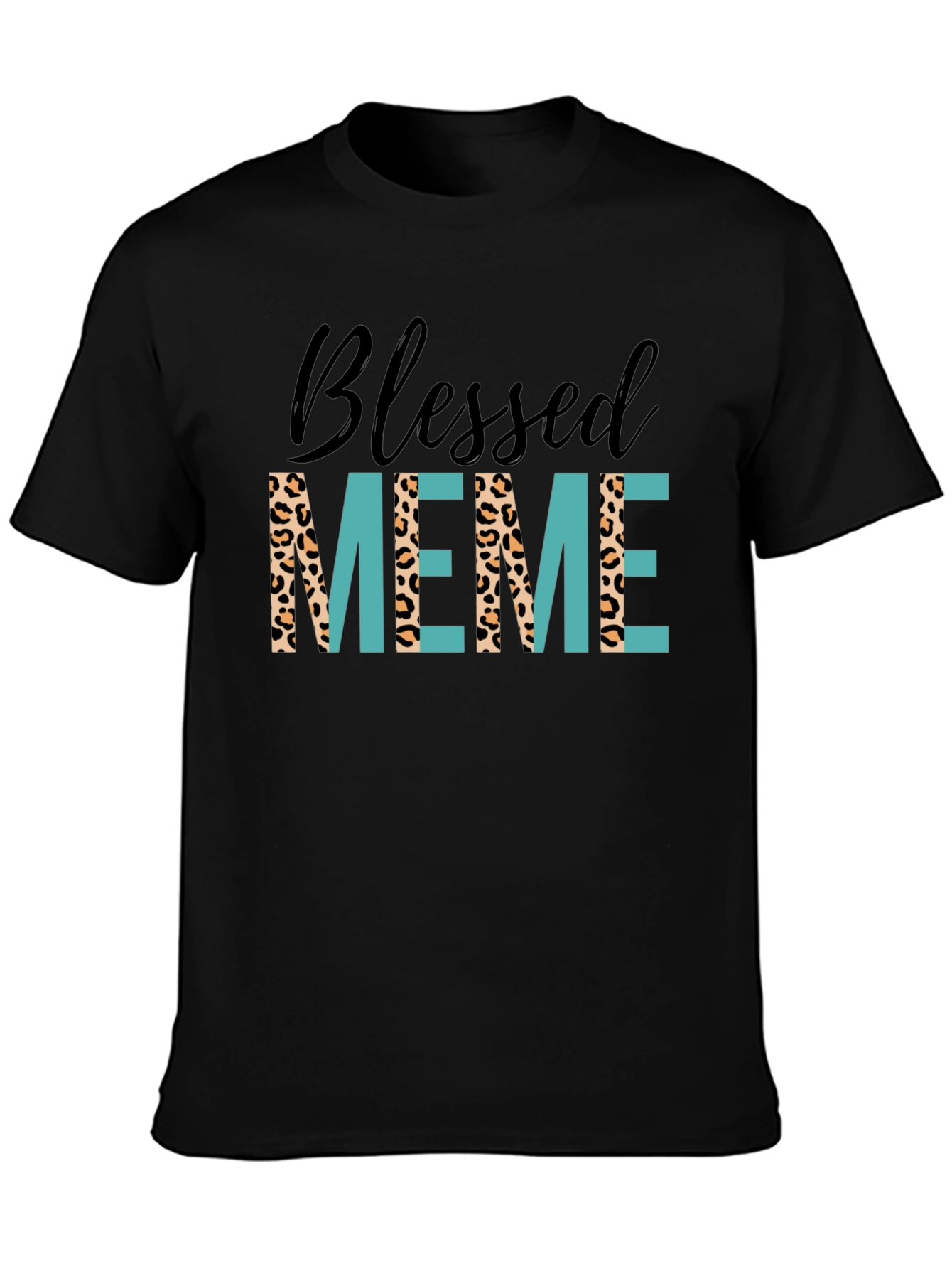 Blessed Meme Graphic Tee - Trendy Animal Print T-Shirt
