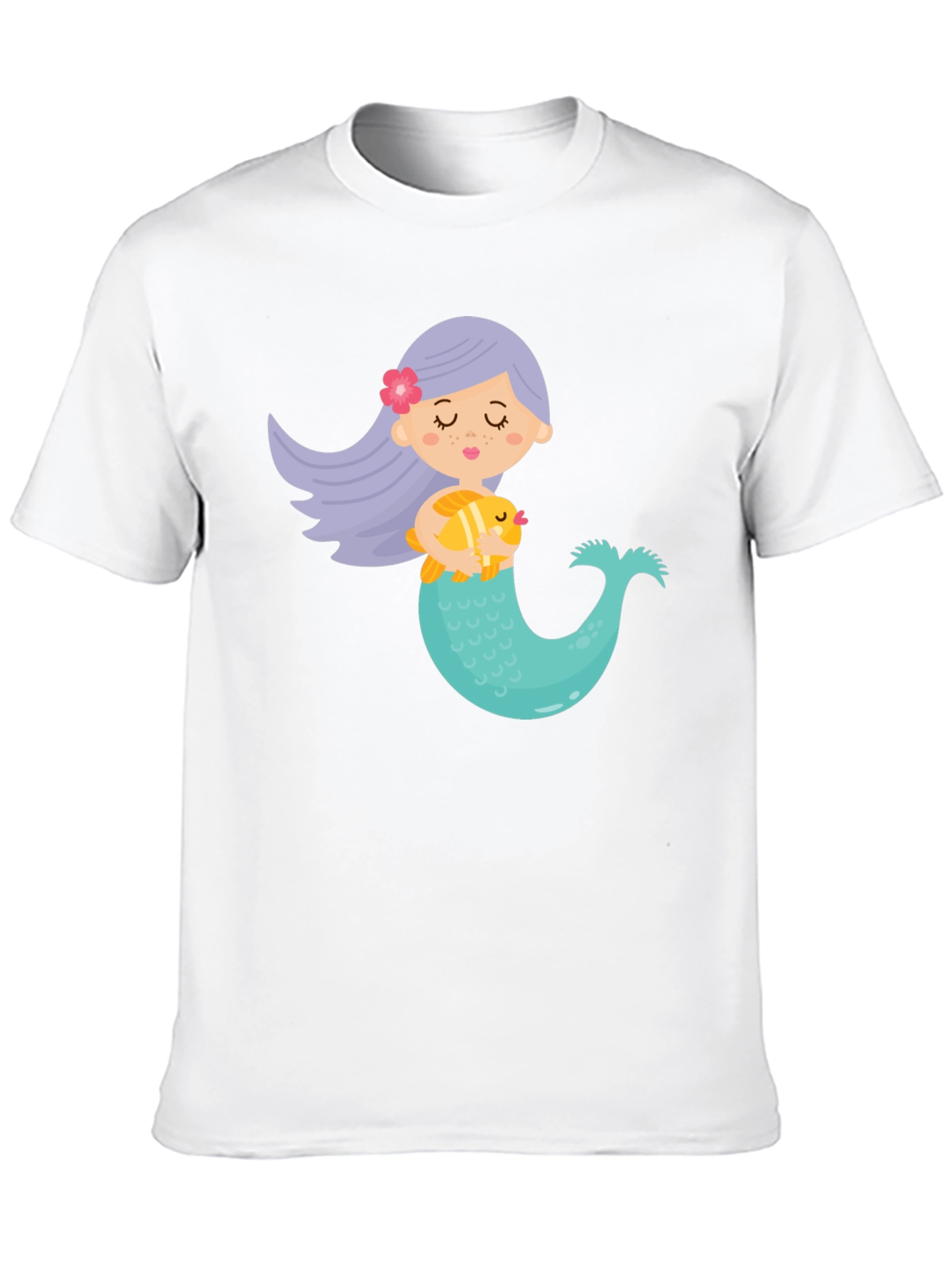 Cute Mermaid Graphic Tee - Black Unisex T-Shirt