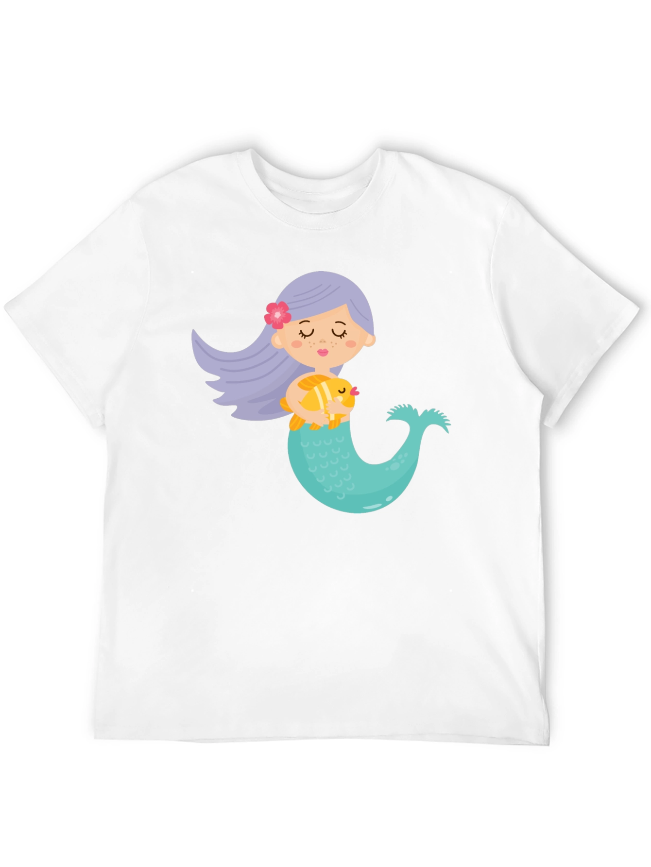Cute Mermaid Graphic Tee - Black Unisex T-Shirt